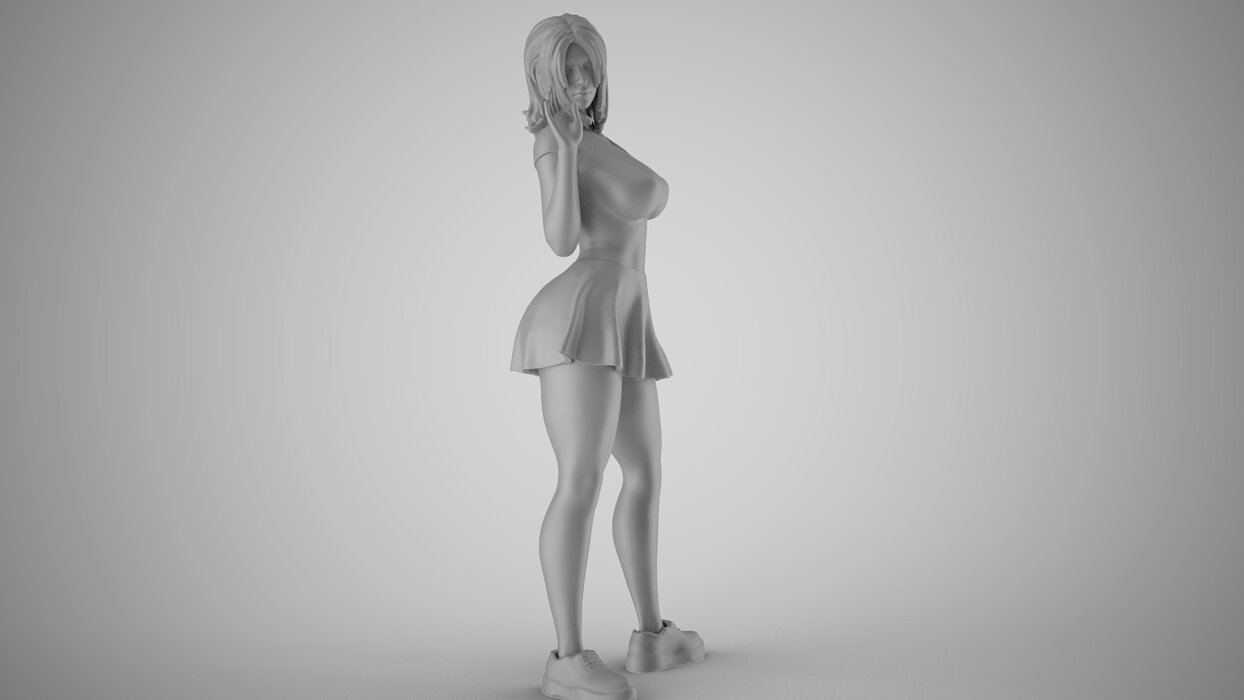 Girl Farewell Party 3D FBX Model — view 4