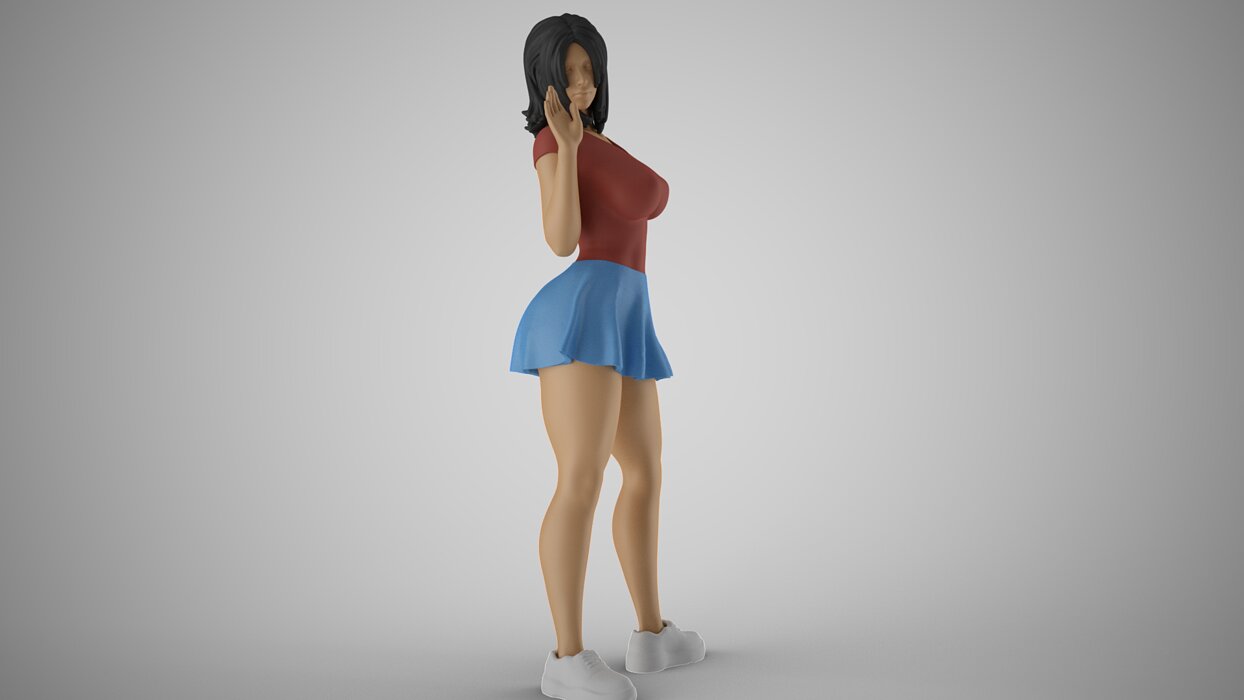 Girl Farewell Party 3D FBX Model — view 5
