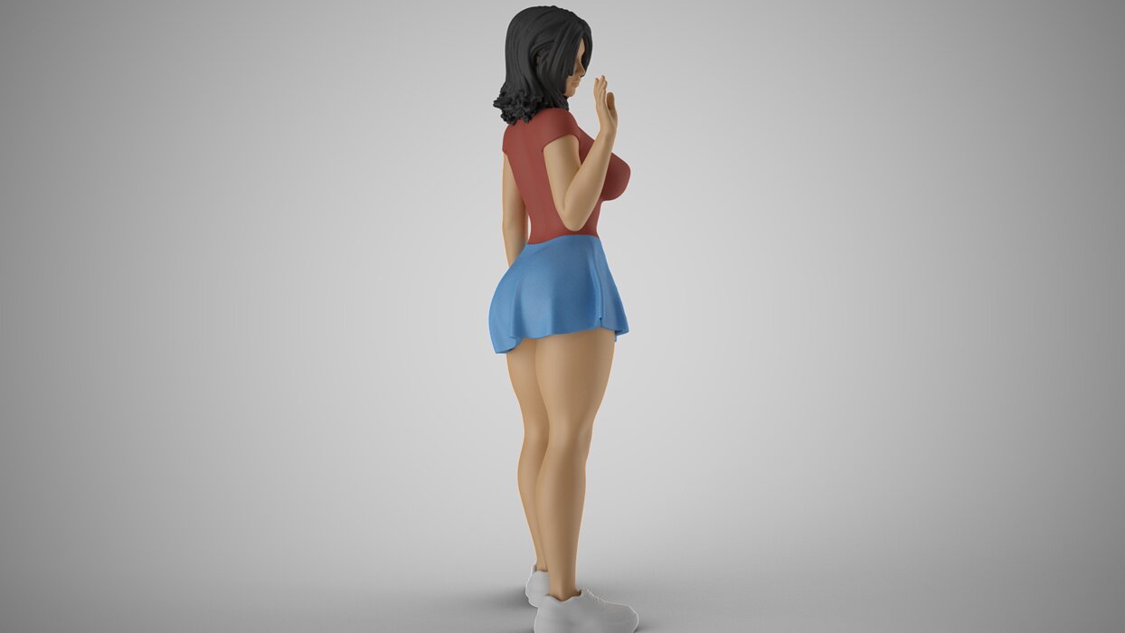 Girl Farewell Party 3D FBX Model — view 6