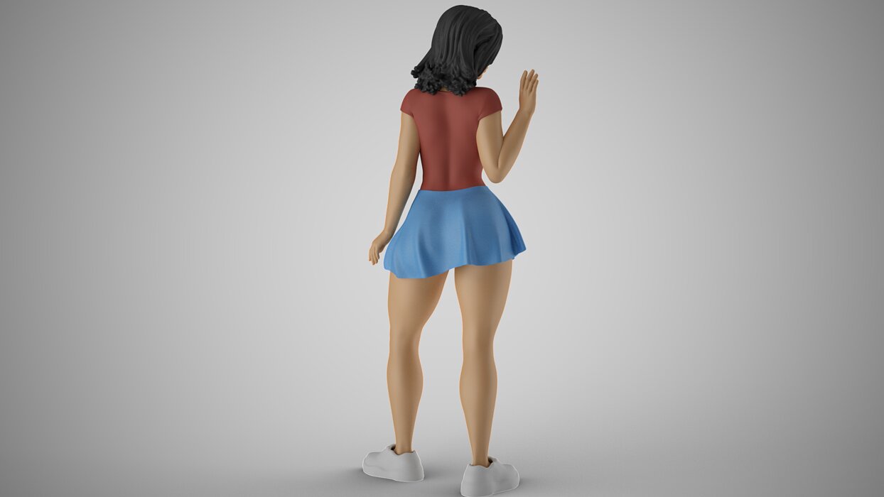 Girl Farewell Party 3D FBX Model — view 7