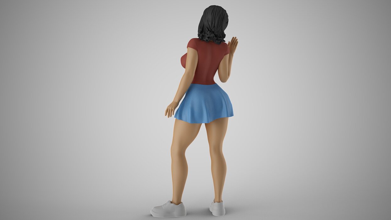 Girl Farewell Party 3D FBX Model — view 8