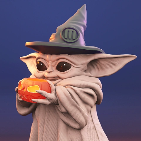 Baby Yoda Halloween 3D Printer Files | Assembly STL Model