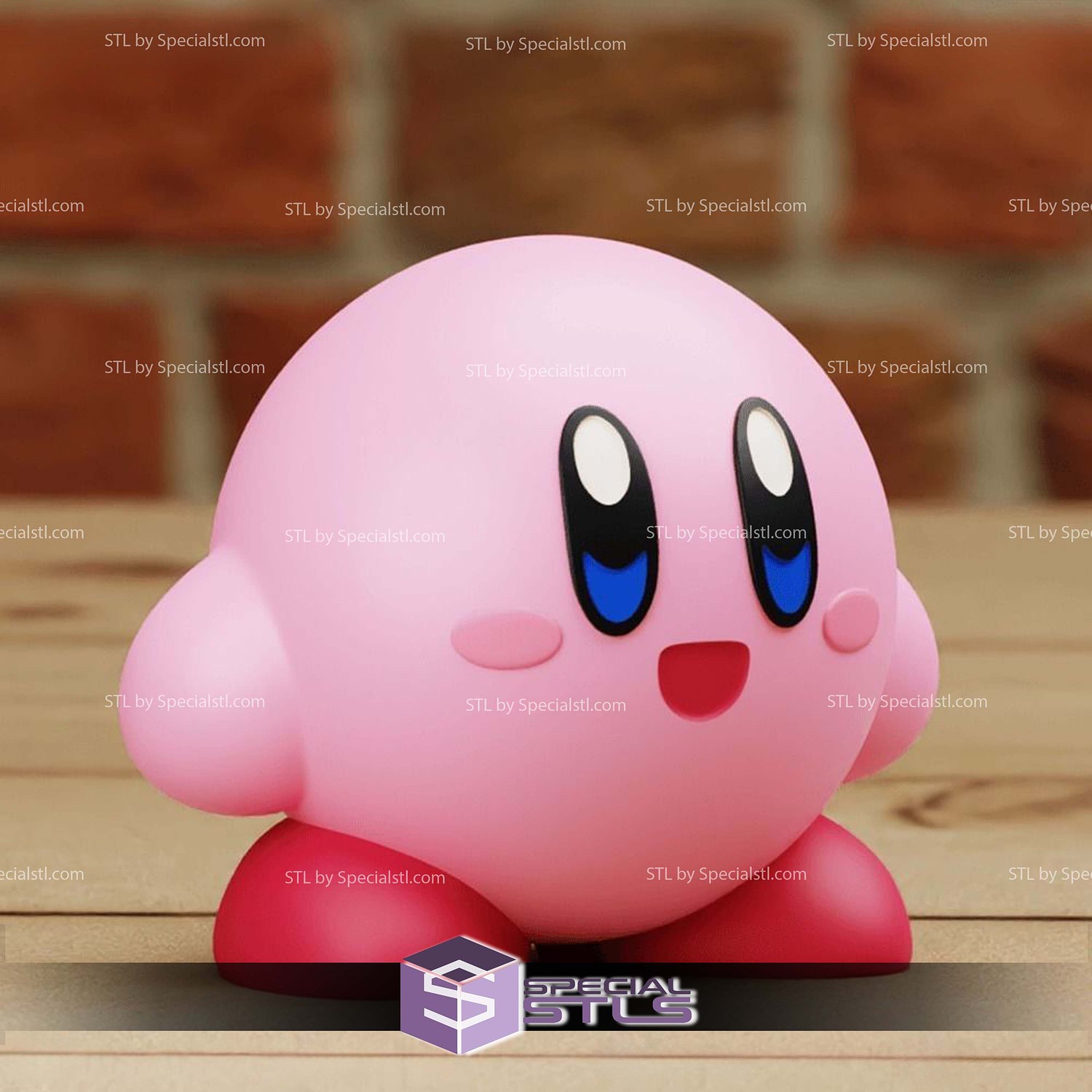Super Basic STL Kirby Chibi 3D Model — view 3