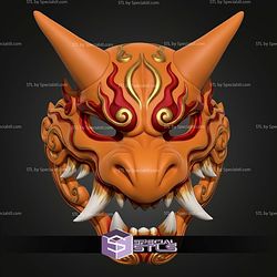 Cosplay STL Files Charizard Menpo Mask V2 3D Model