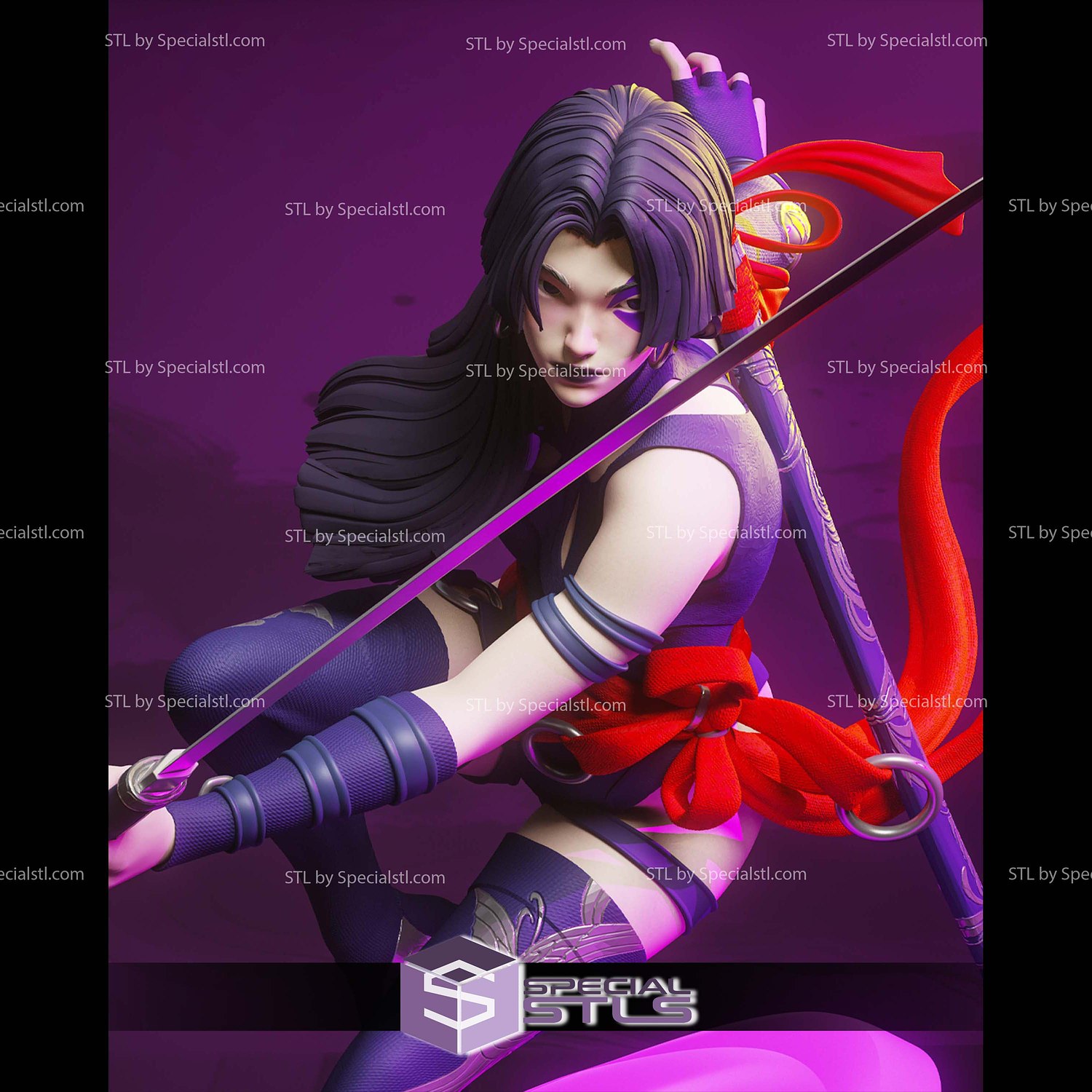 Psylocke Marvel Rivals V4 STL Files 3D Model — view 2