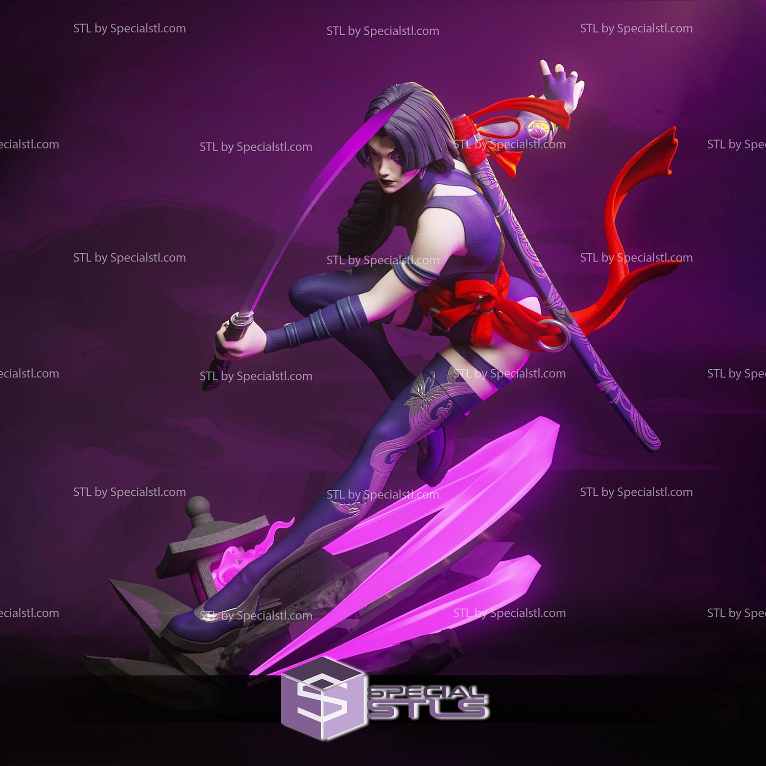Psylocke Marvel Rivals V4 STL Files 3D Model — view 3