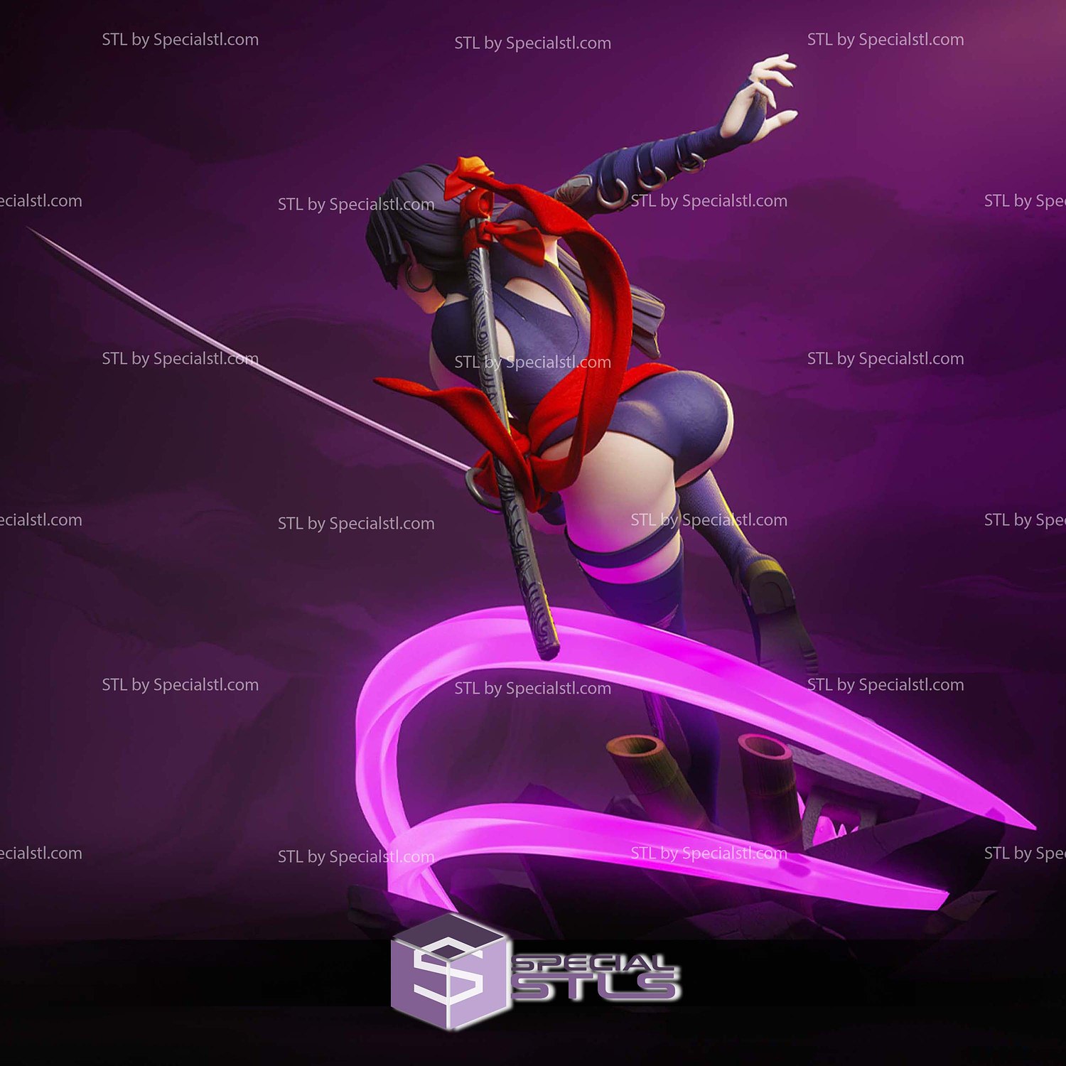 Psylocke Marvel Rivals V4 STL Files 3D Model — view 5