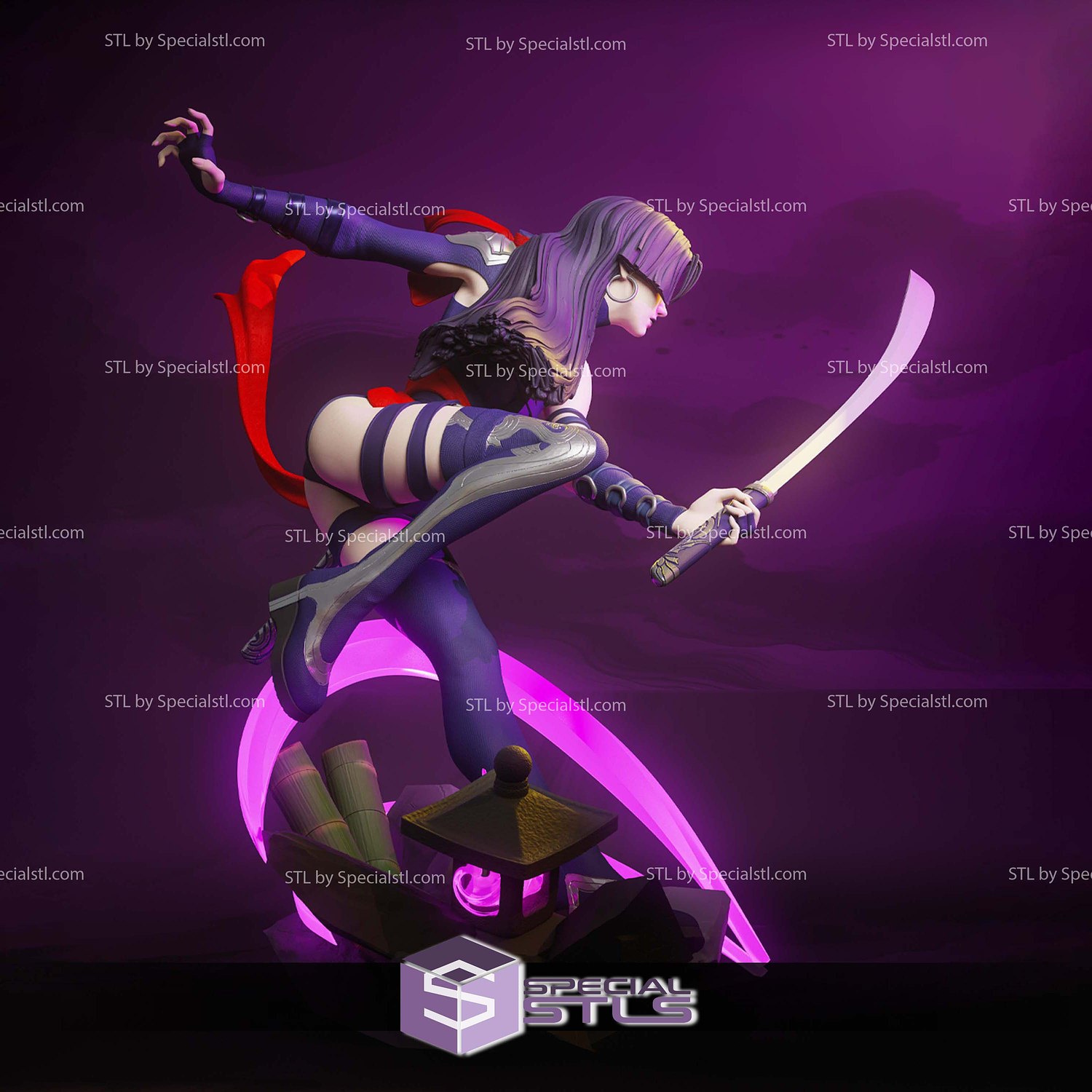Psylocke Marvel Rivals V4 STL Files 3D Model — view 6