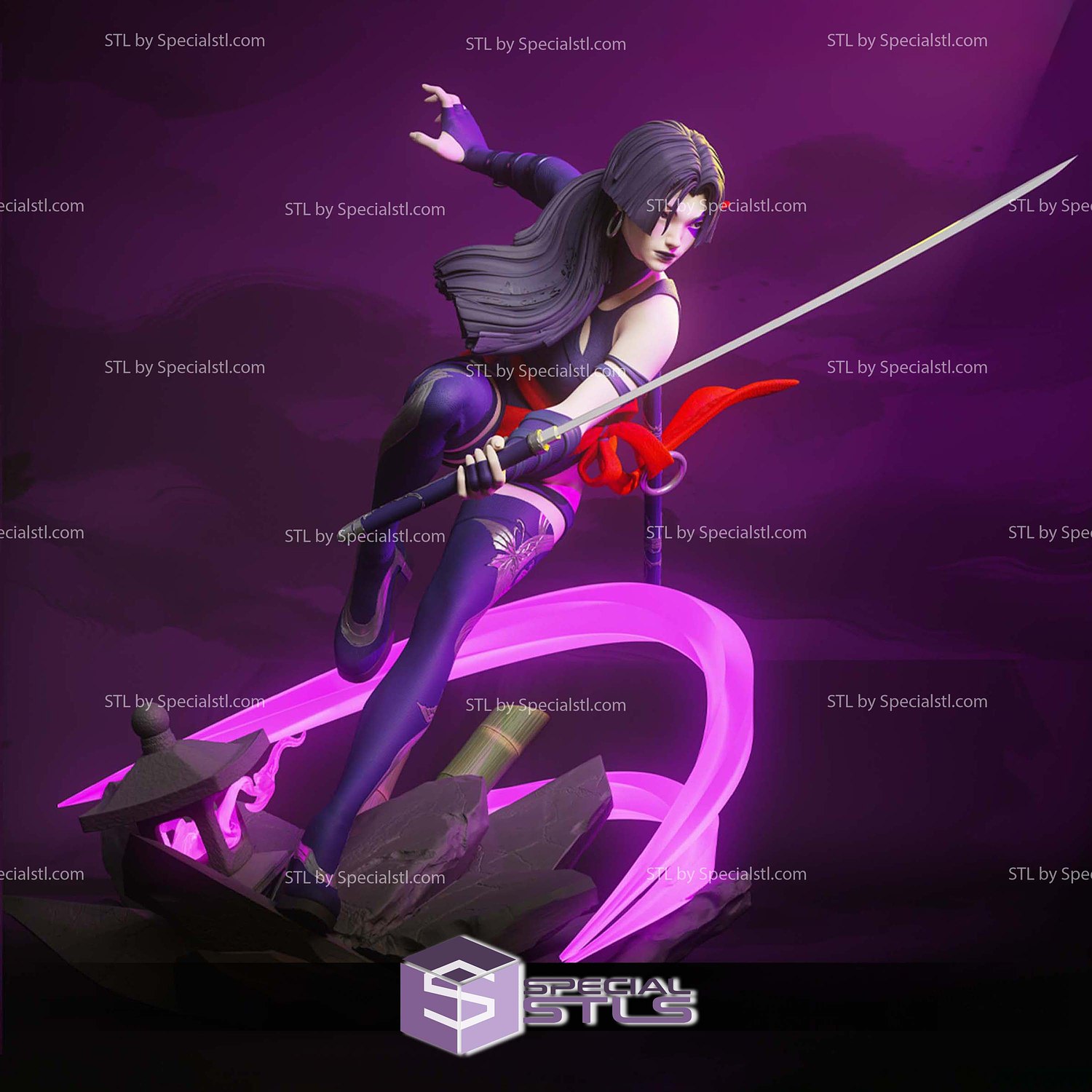 Psylocke Marvel Rivals V4 STL Files 3D Model — view 7