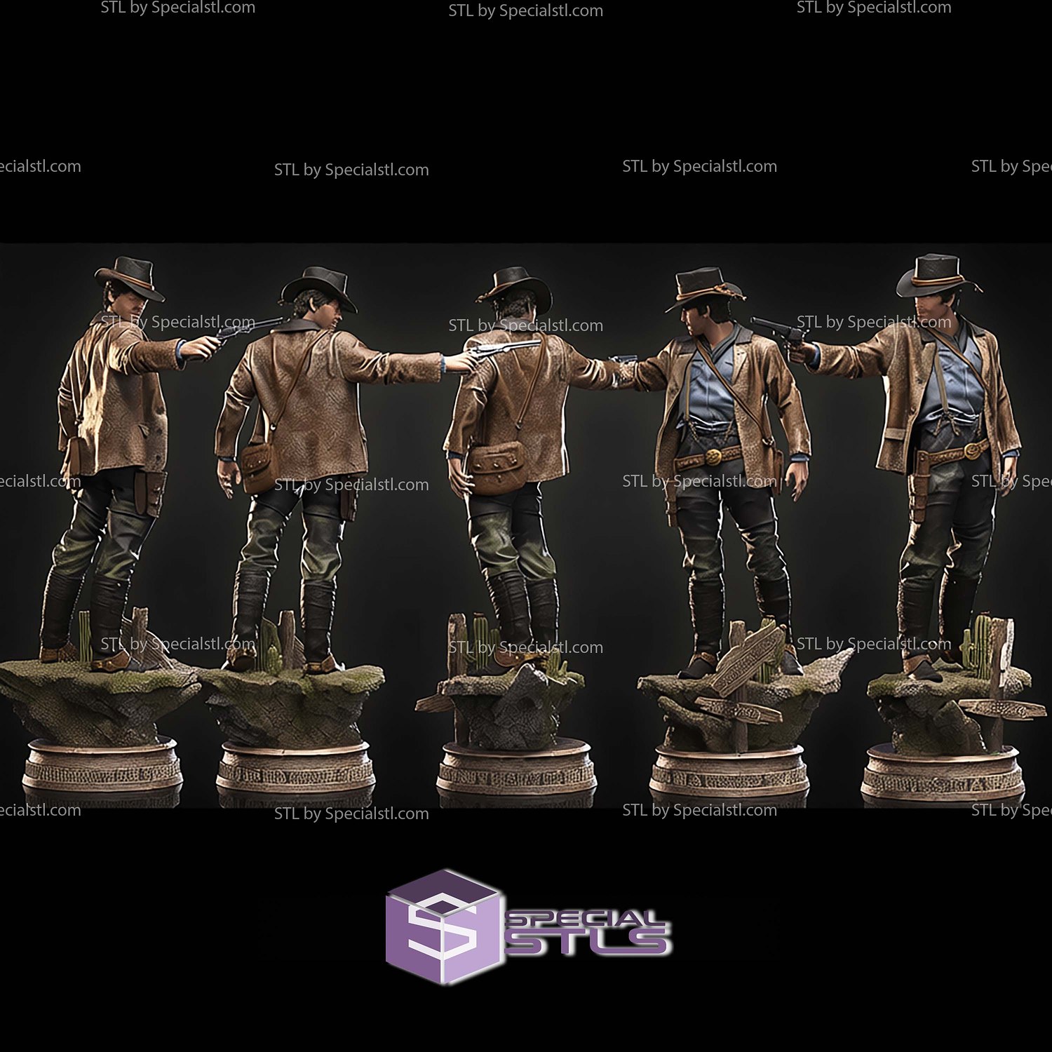 Arthur RDR2 Pointing Gun STL Files 3D Model — view 2