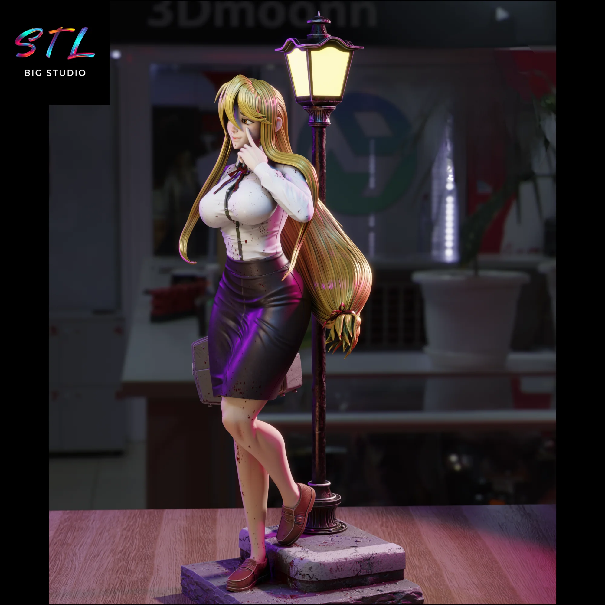 Shizuka Marikawa STL | High School of the Dead | 3D Printing Figure Model — view 3
