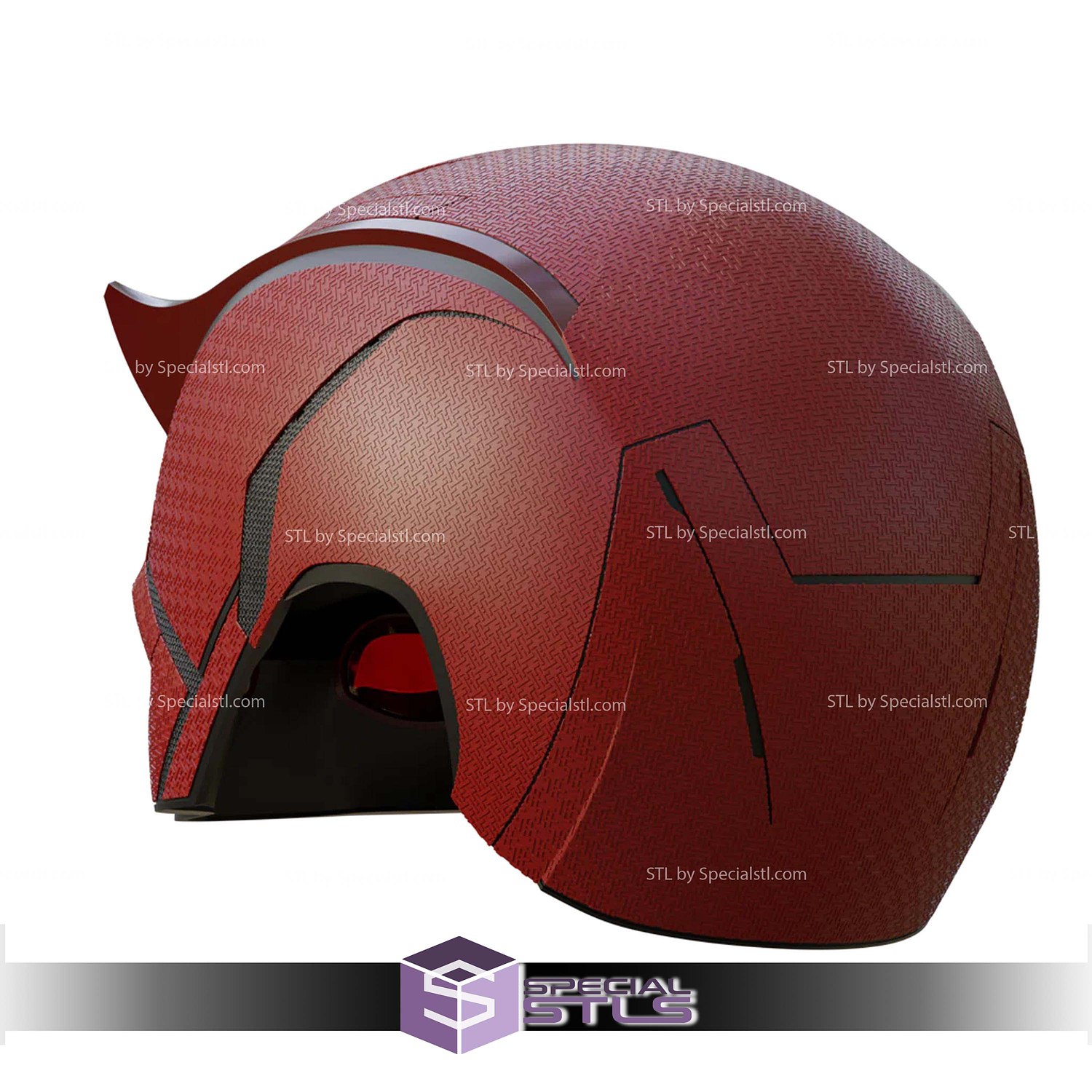 Cosplay STL Files Daredevil Cowl V2 3D Model — view 3
