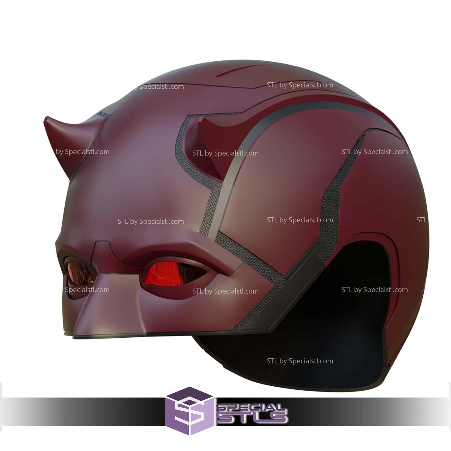 Cosplay STL Files Daredevil Cowl V2 3D Model — view 8