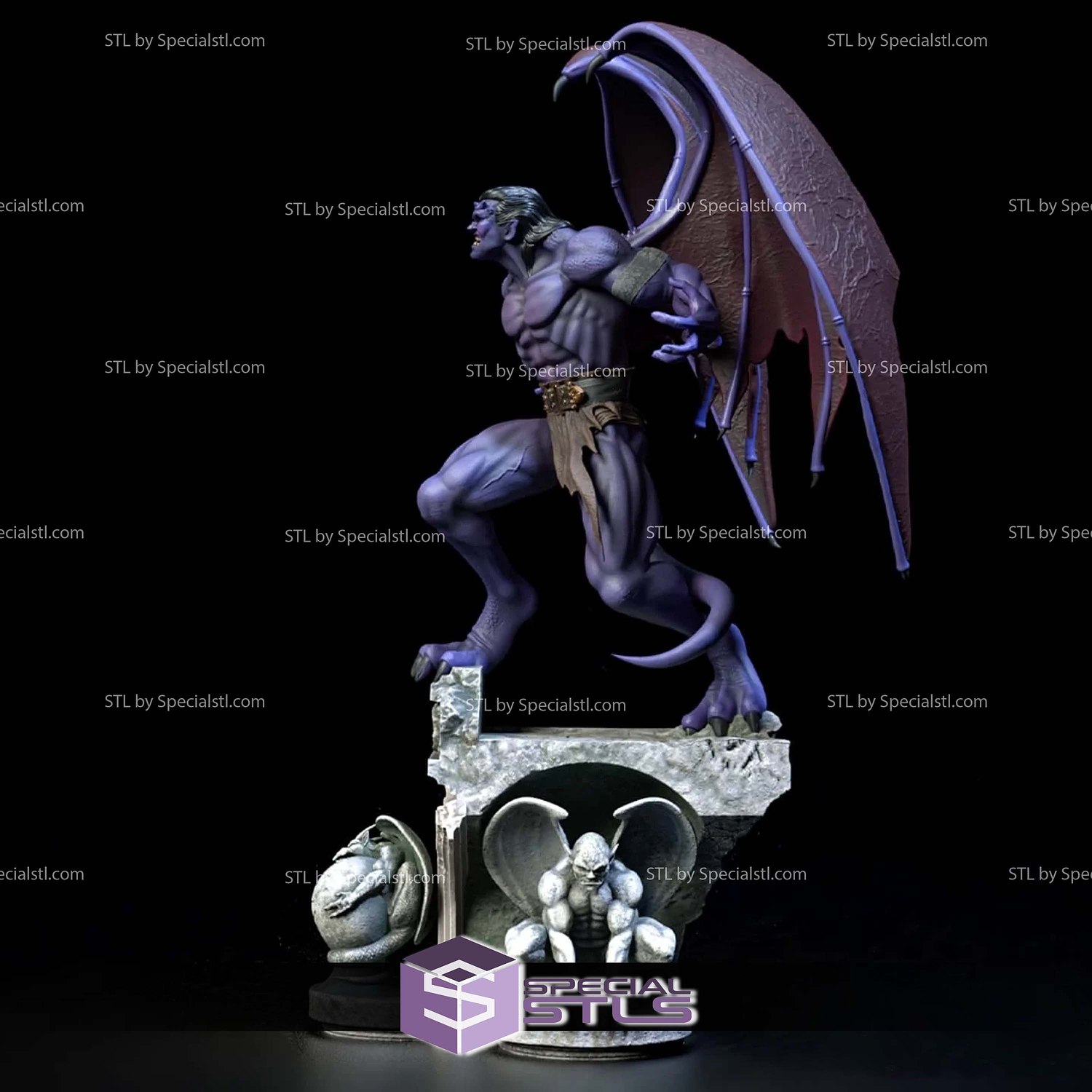 Goliath Angry Gargoyles Sculptures 3D Printing STL Model — view 3