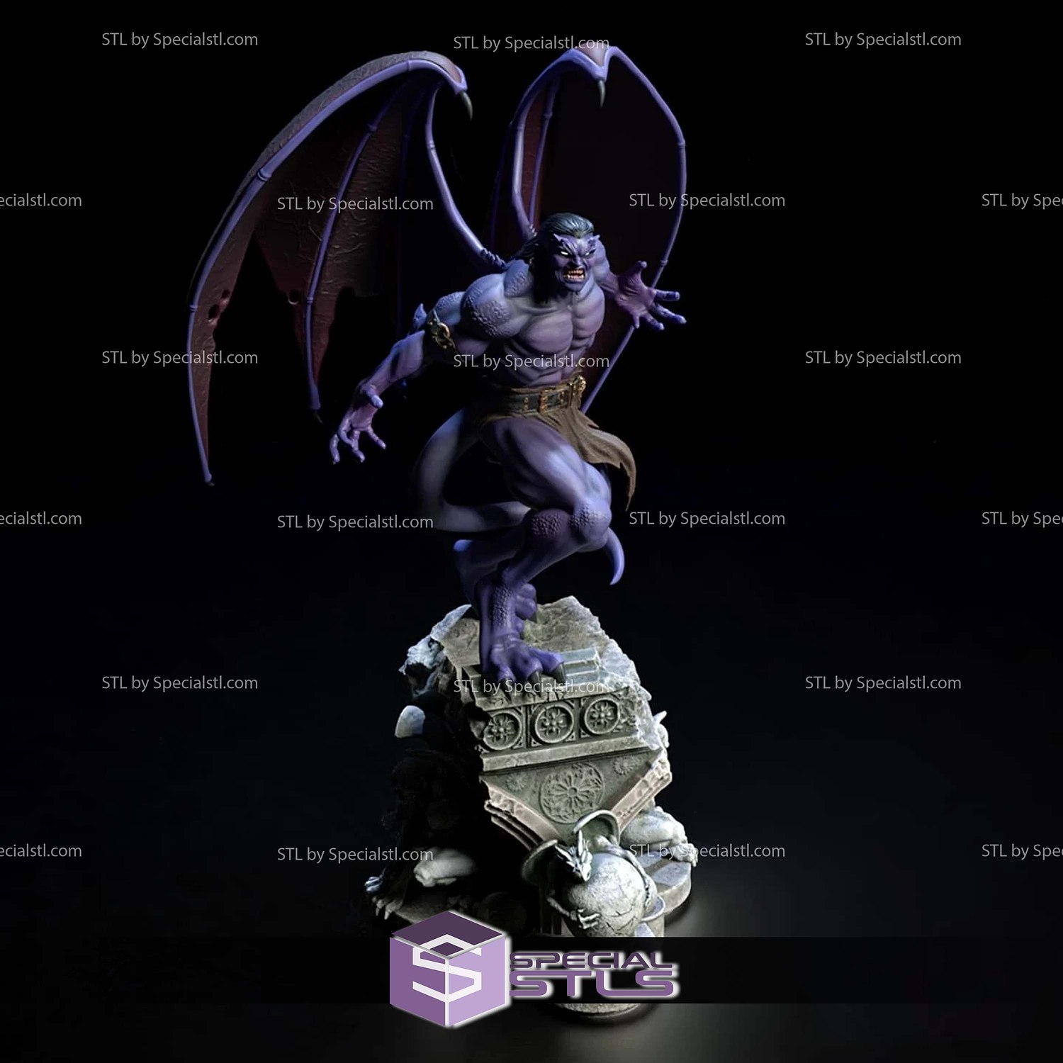 Goliath Angry Gargoyles Sculptures 3D Printing STL Model — view 4