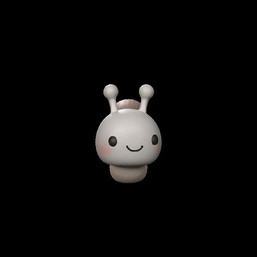 Cute Cartoon Snail Figurine kawaii Adorable Animal Decor 3D PNG Model — view 2