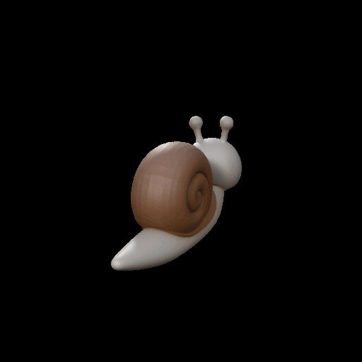 Cute Cartoon Snail Figurine kawaii Adorable Animal Decor 3D PNG Model — view 7