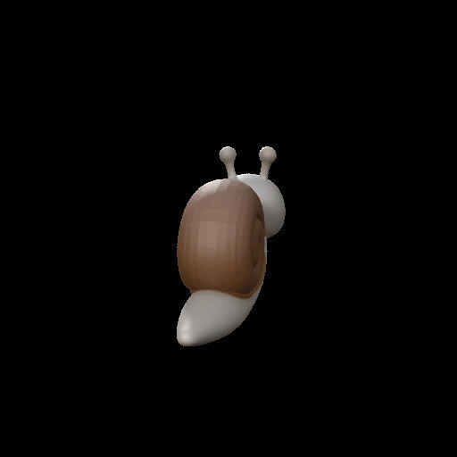 Cute Cartoon Snail Figurine kawaii Adorable Animal Decor 3D PNG Model — view 8