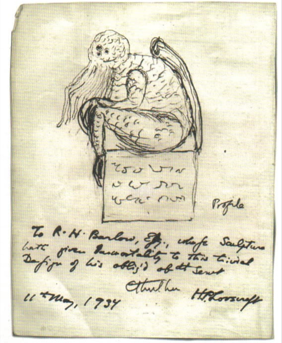 Cthulhu Statuette (with Mysterious Writings Added) 3D STL Model