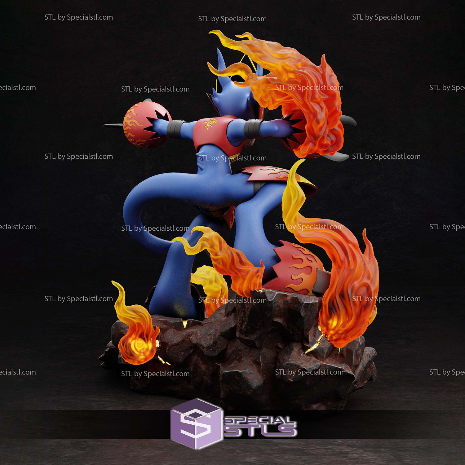 Flamedramon Digimon STL Files 3D Model — view 3