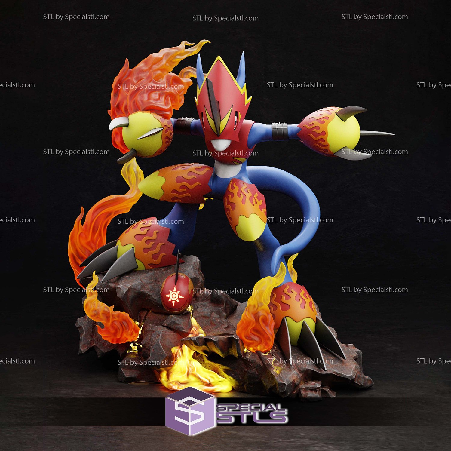 Flamedramon Digimon STL Files 3D Model — view 6