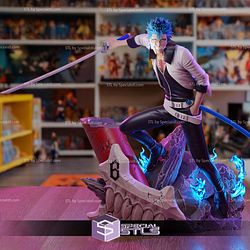 Grimmjow Bleach in Action Sculptures 3D Printing STL Model