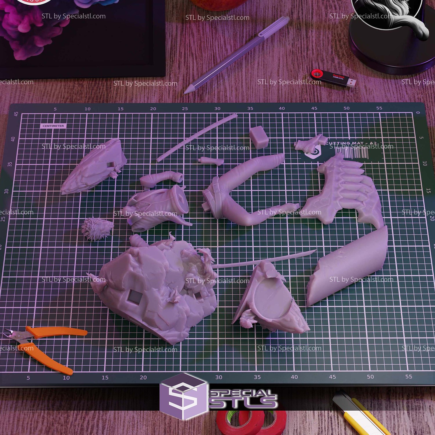 Grimmjow Bleach in Action Sculptures 3D Printing STL Model — view 4
