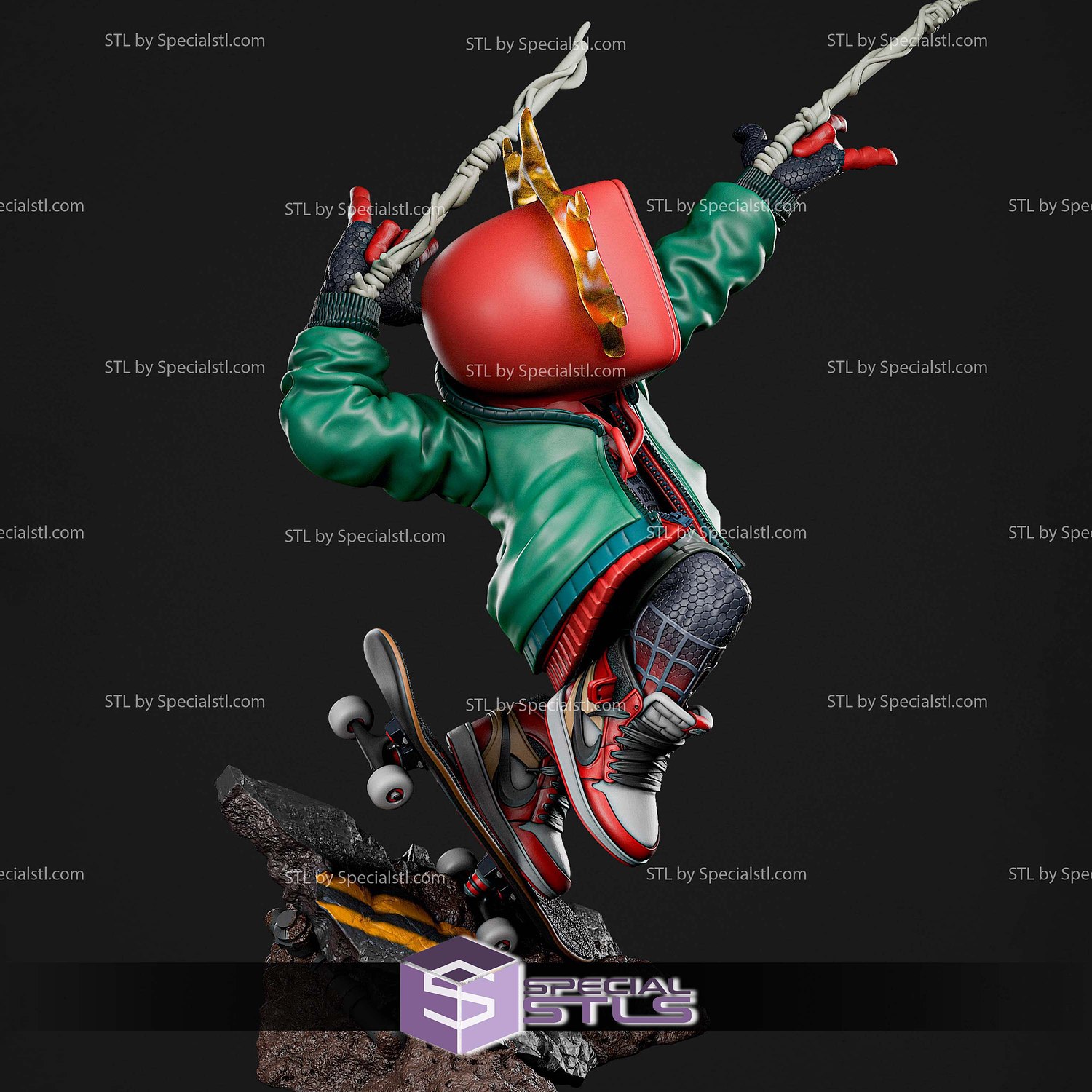 Kid Miles Morales 184mm STL Files 3D Model — view 2