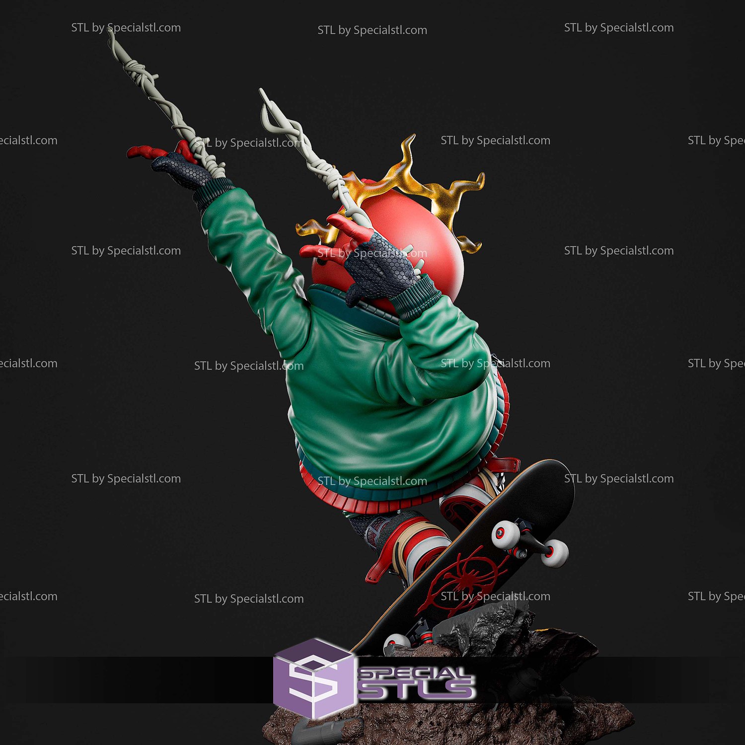 Kid Miles Morales 184mm STL Files 3D Model — view 4