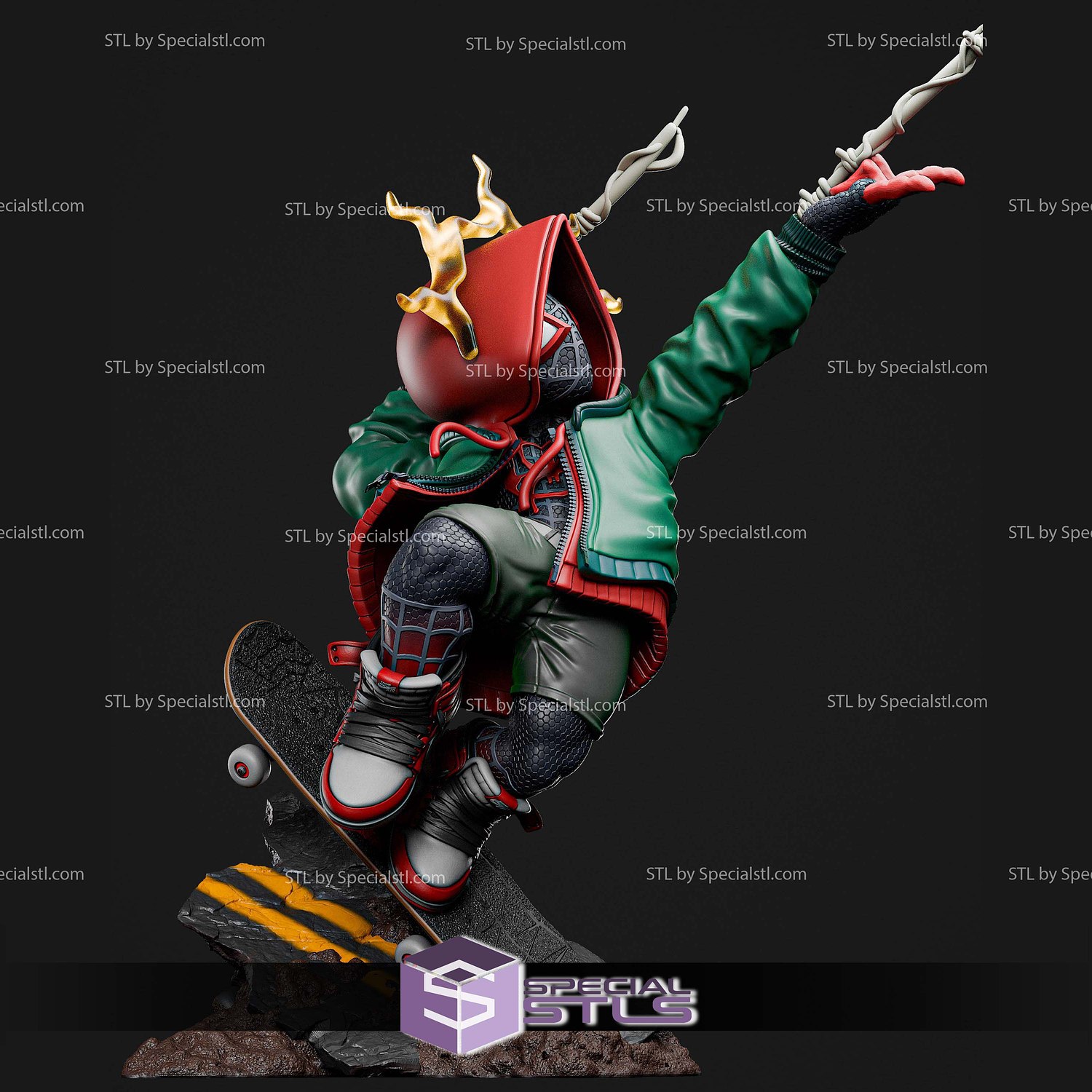 Kid Miles Morales 184mm STL Files 3D Model — view 5