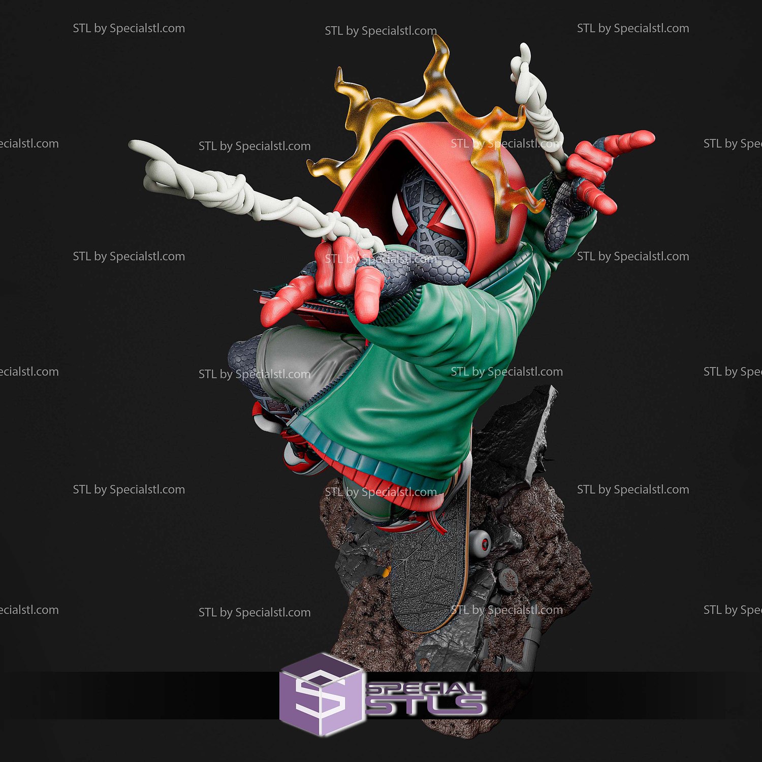 Kid Miles Morales 184mm STL Files 3D Model — view 6