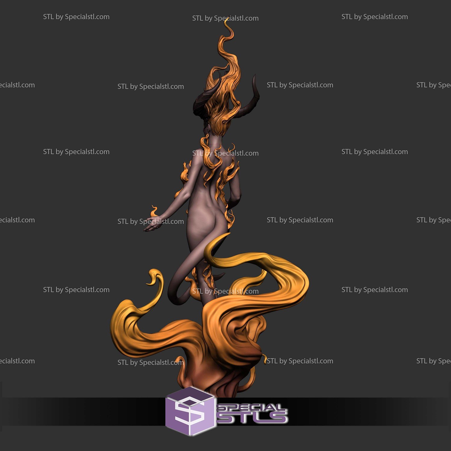 Kaerithra the Flamebound Demoness STL Files 3D Model — view 2