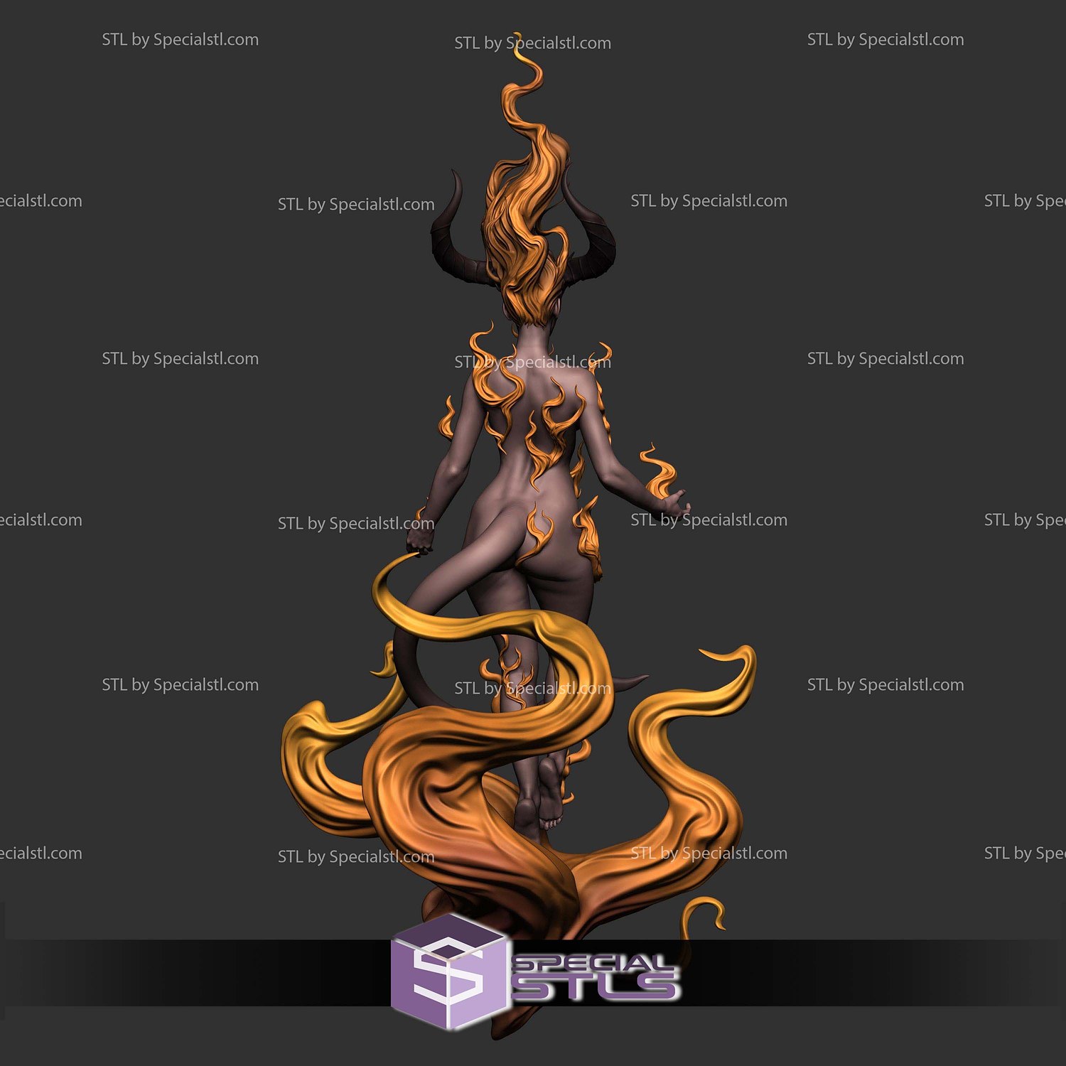 Kaerithra the Flamebound Demoness STL Files 3D Model — view 3