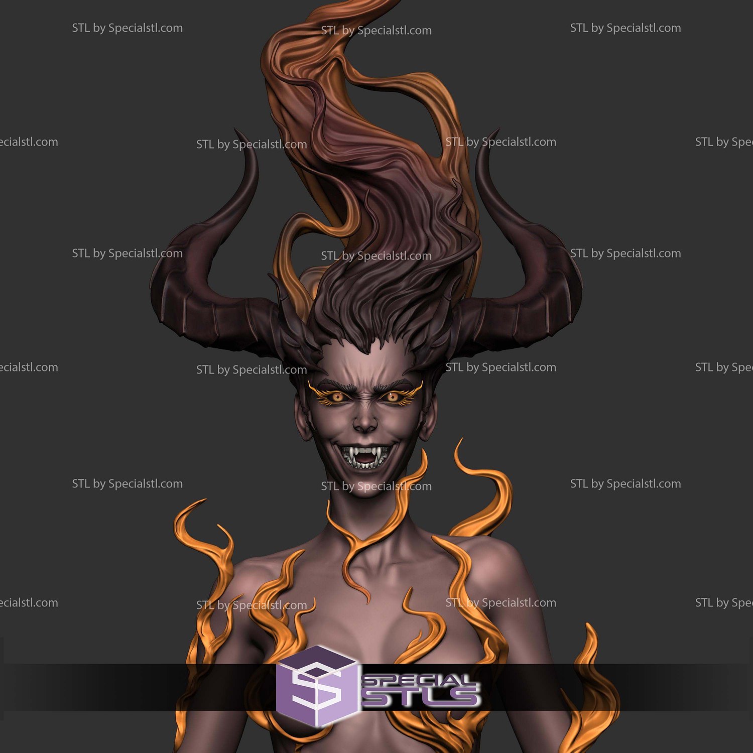 Kaerithra the Flamebound Demoness STL Files 3D Model — view 4