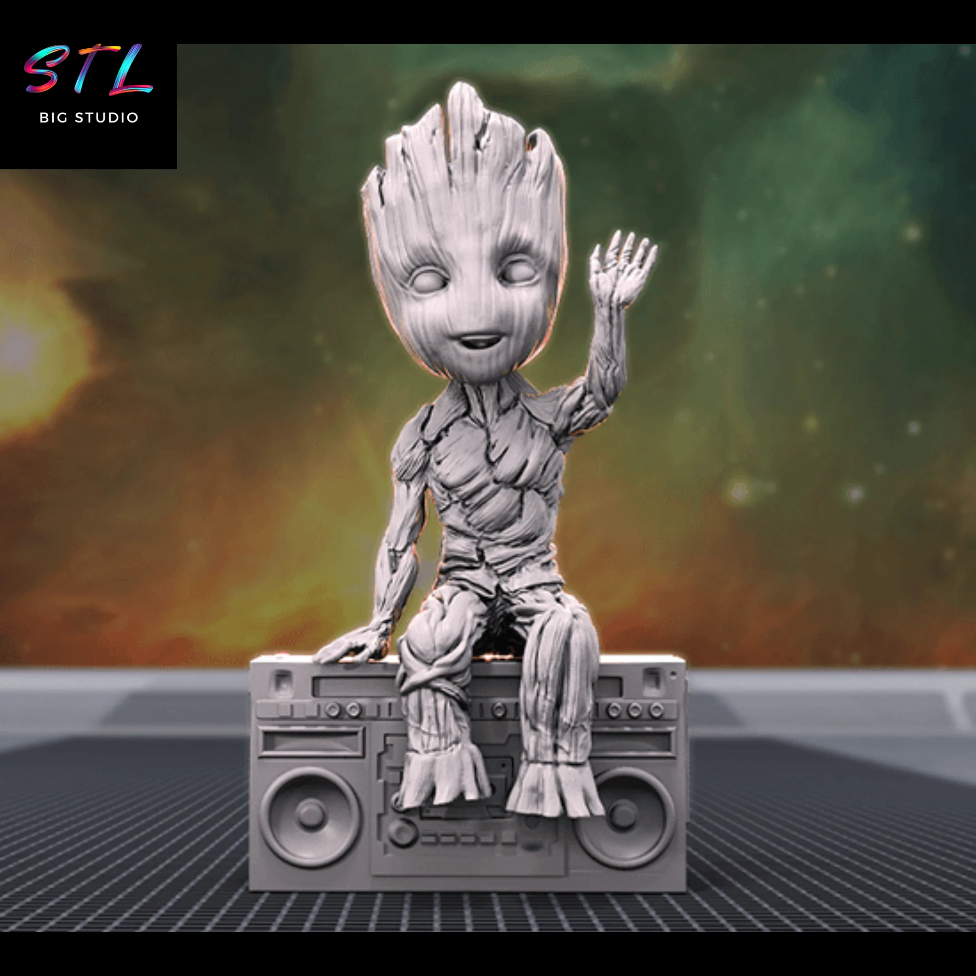 Groot with Boombox STL | Guardians of the Galaxy | 3D Printable Model Model