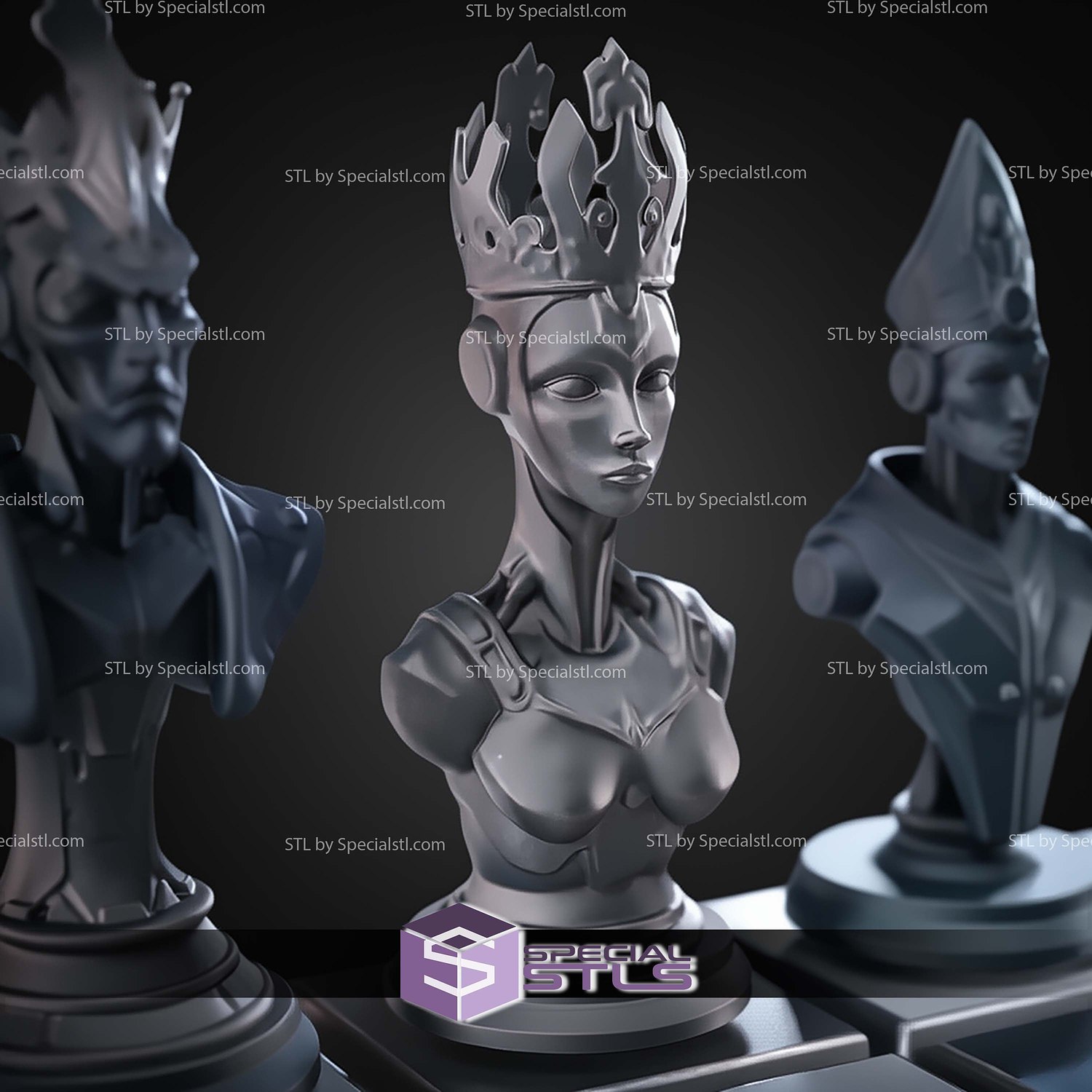 Mini Chess Figures STL Collection 3D Model — view 2