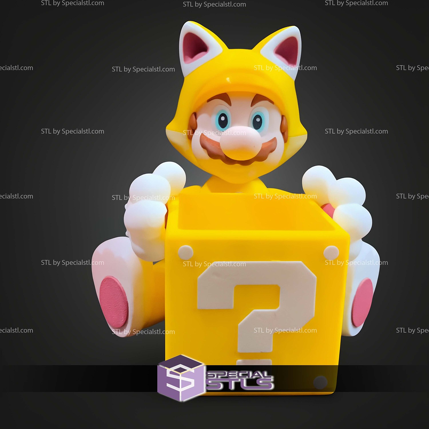 Mario Cat Palomera Popcorn Bucket STL Files 3D Model — view 3