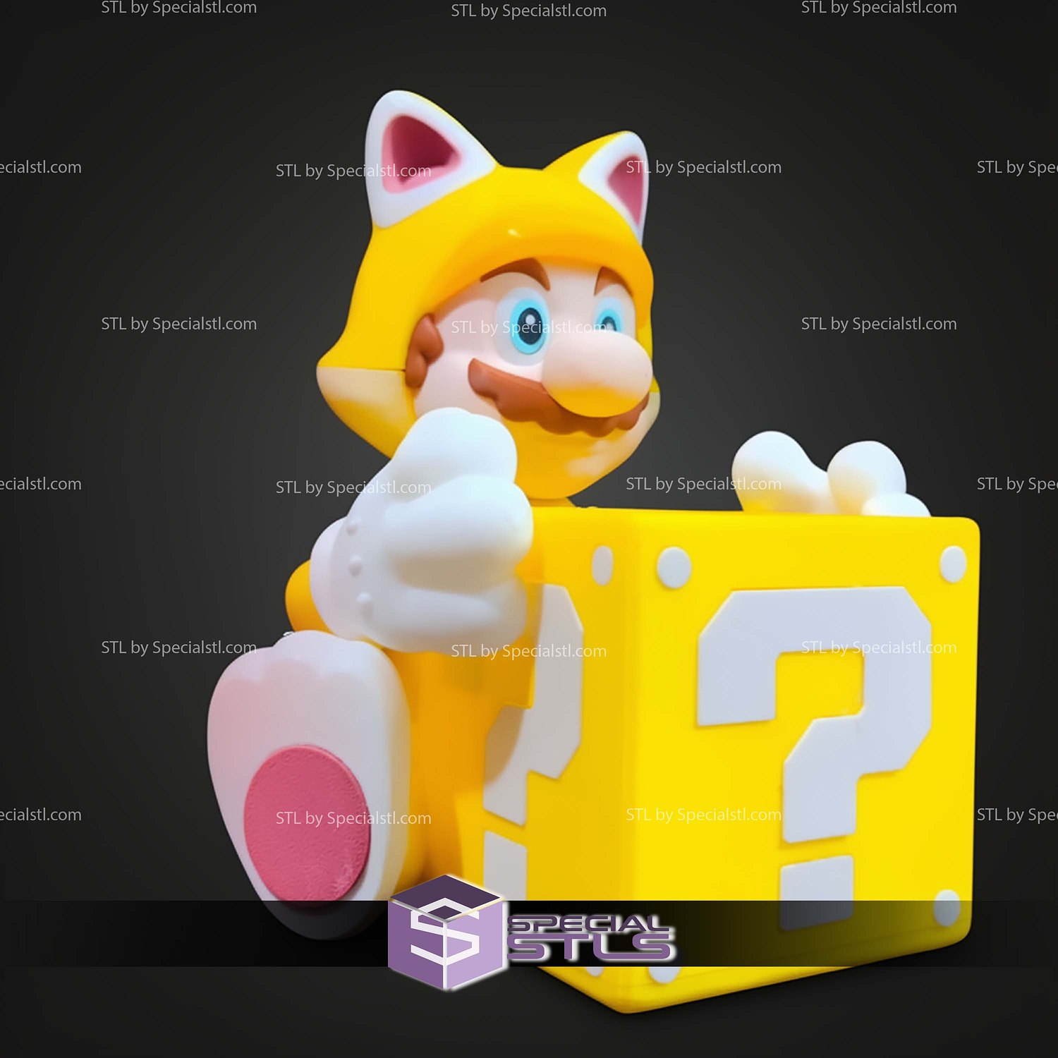 Mario Cat Palomera Popcorn Bucket STL Files 3D Model — view 5