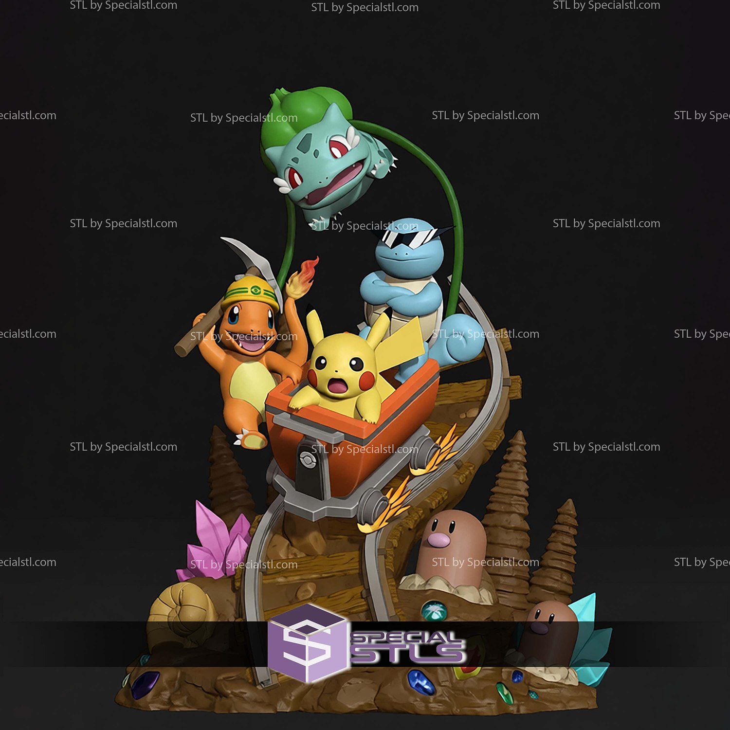 Pokemon Miner STL Files 3D Model — view 2