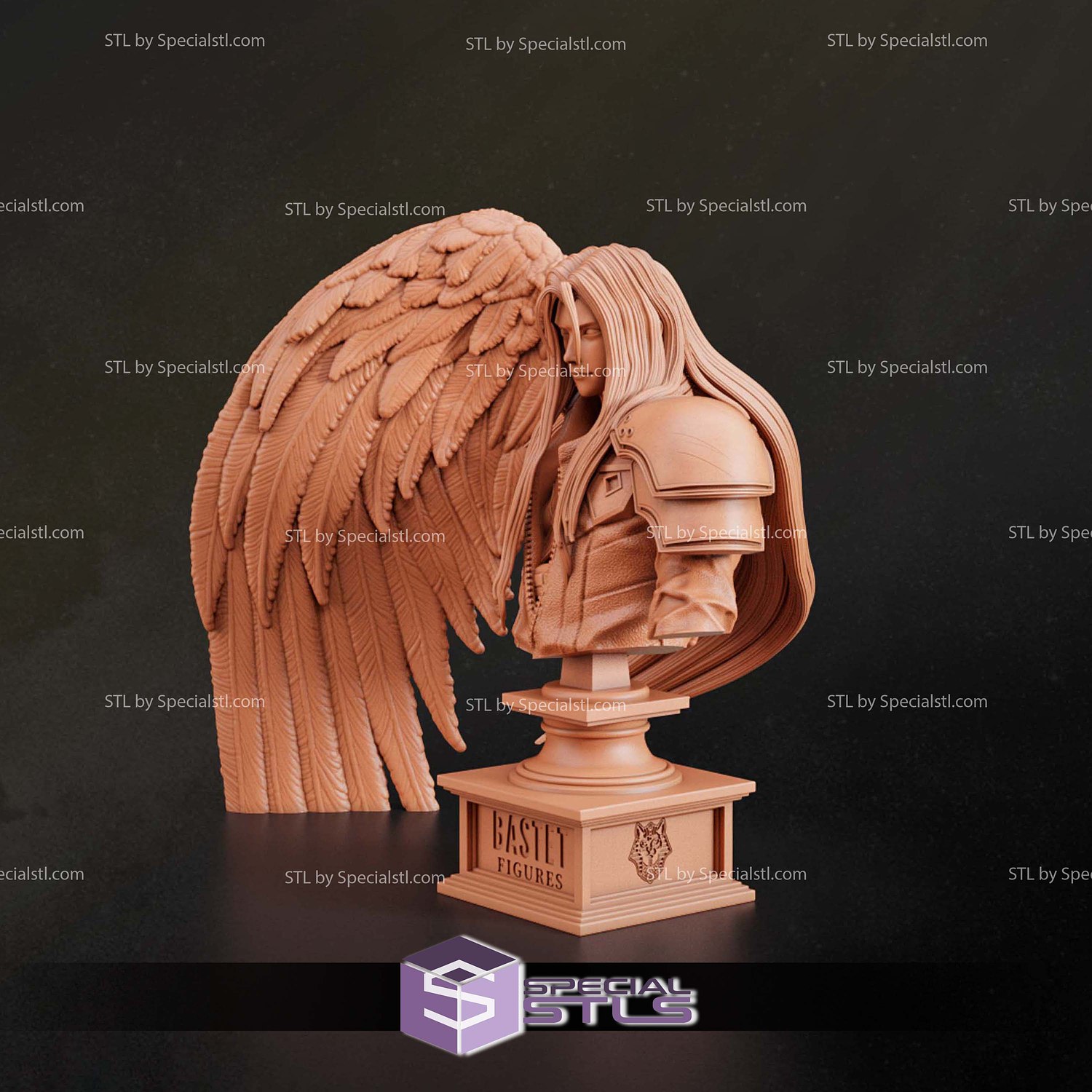 Sephiroth Bust Final Fantasy 3D Printer Files STL Model — view 2