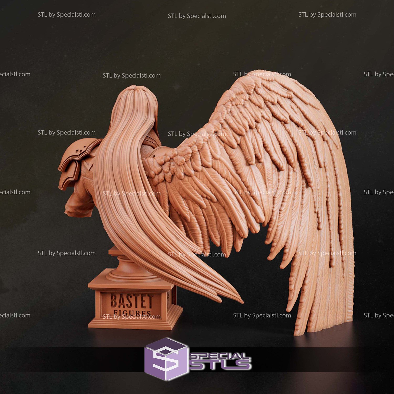 Sephiroth Bust Final Fantasy 3D Printer Files STL Model — view 3