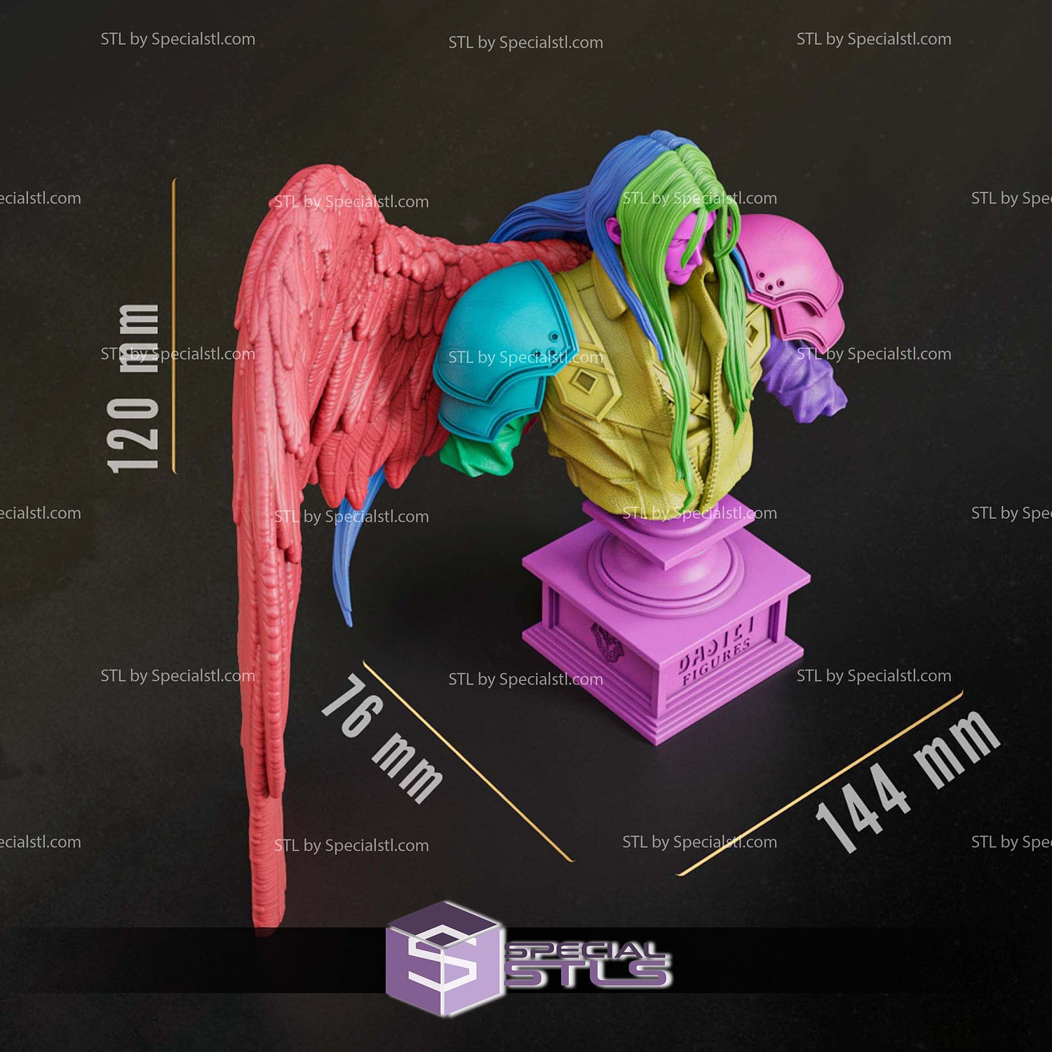 Sephiroth Bust Final Fantasy 3D Printer Files STL Model — view 4