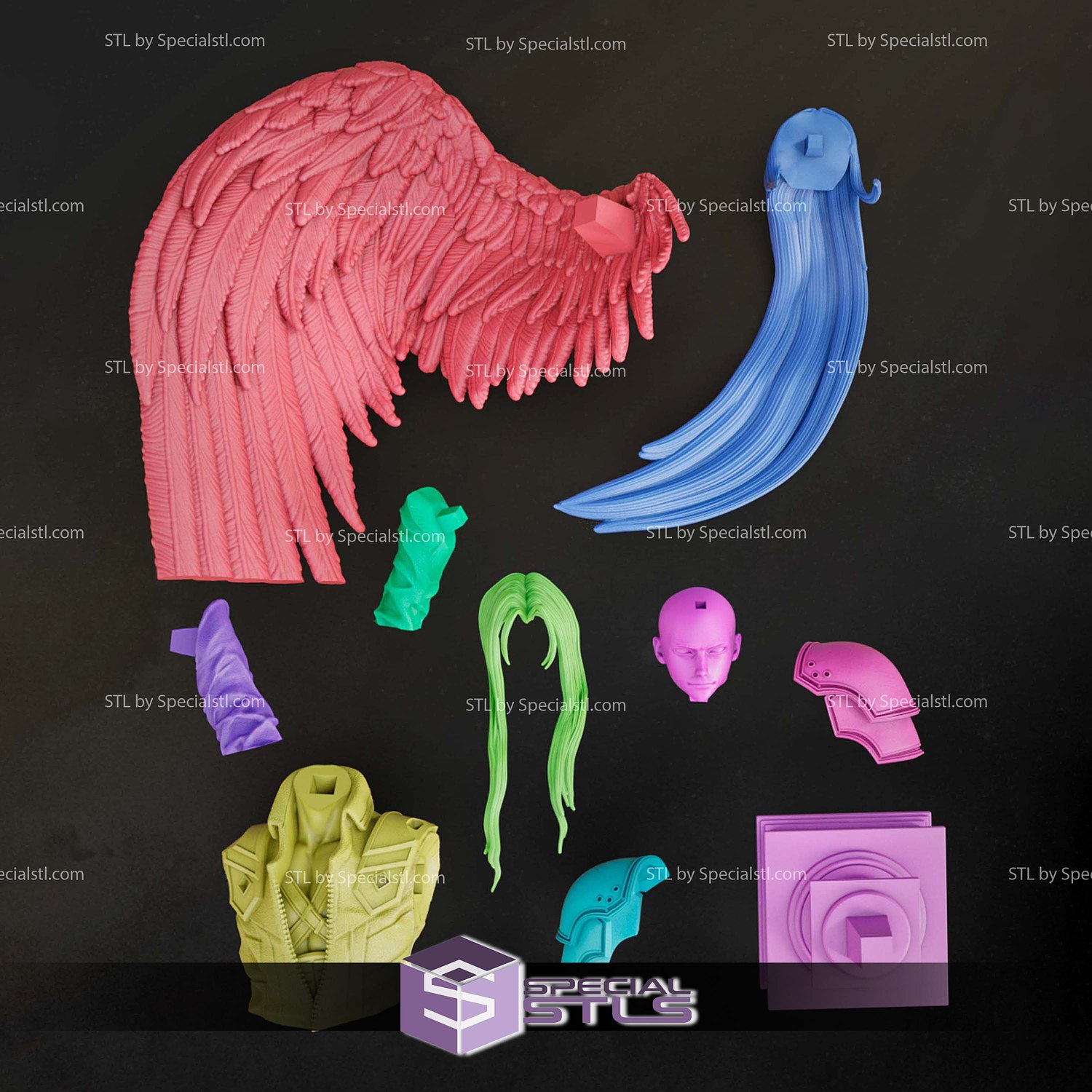 Sephiroth Bust Final Fantasy 3D Printer Files STL Model — view 5