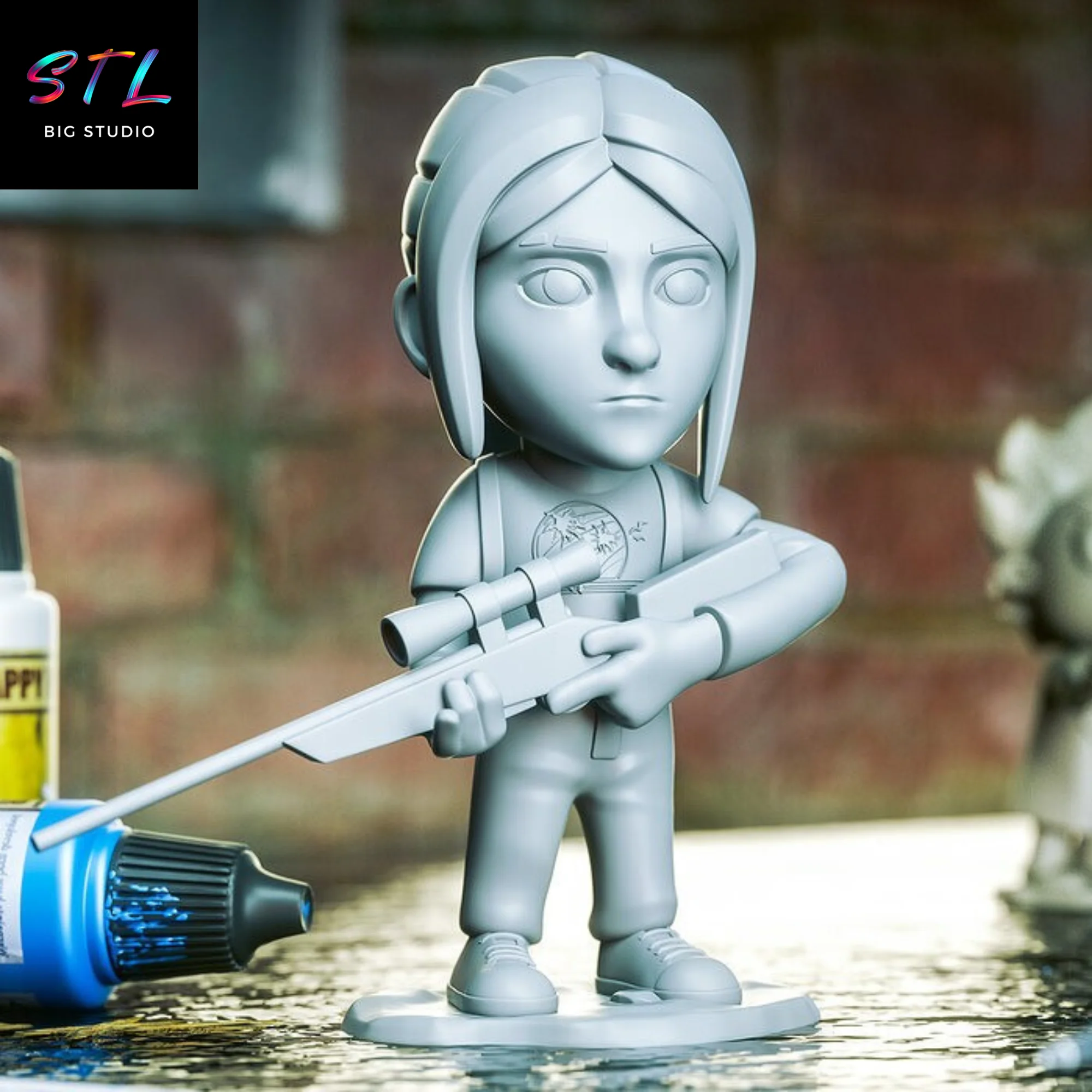 Ellie Chibi STL | The Last of Us | 3D Printable Figure Model — view 3