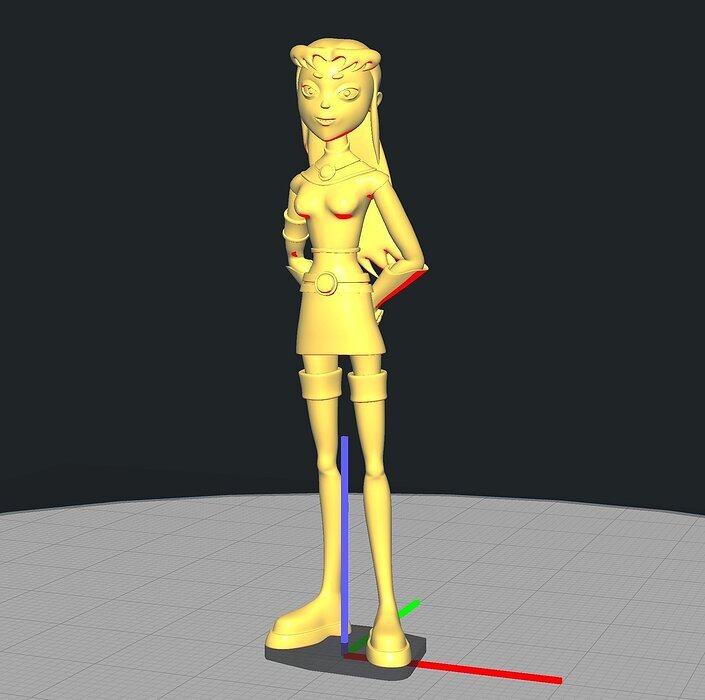 Teen Titan Starfire 3D STL Model — view 2