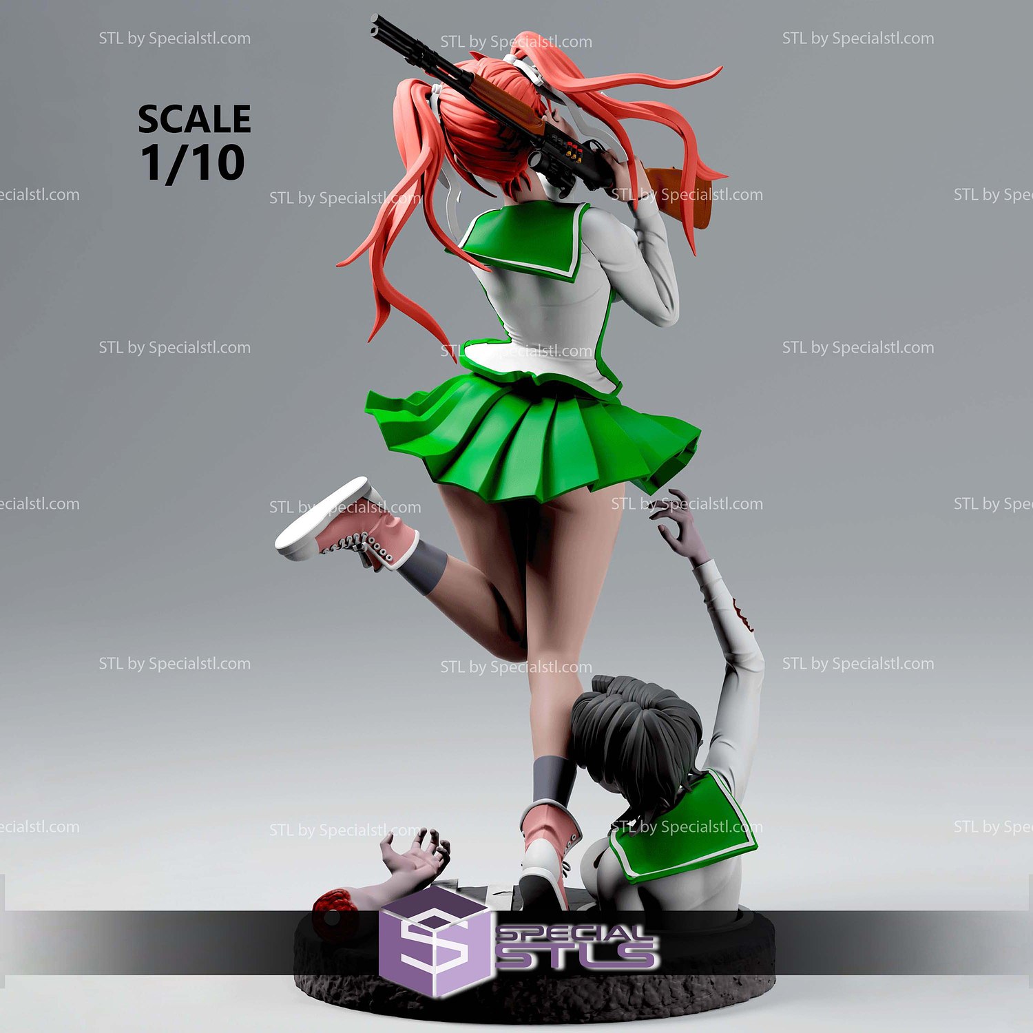 Saya Takagi Sniper Sculptures 3D Printing STL Model — view 3