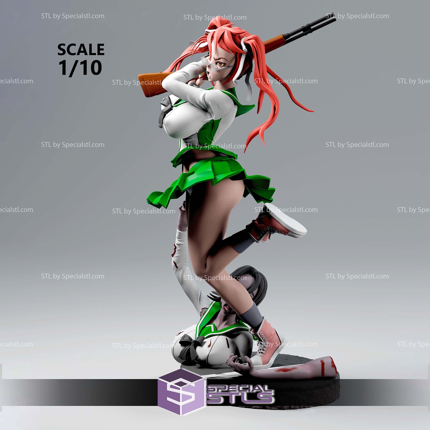 Saya Takagi Sniper Sculptures 3D Printing STL Model — view 4