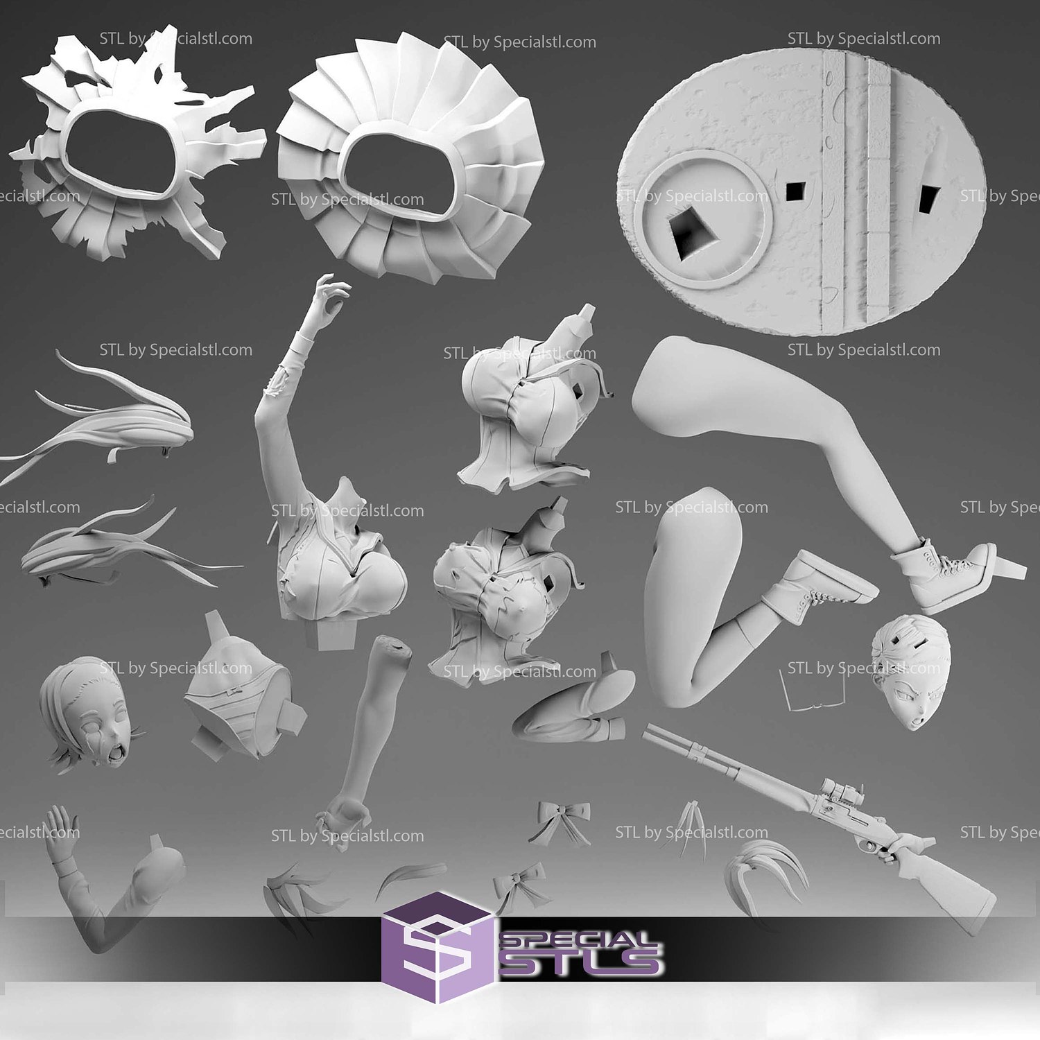 Saya Takagi Sniper Sculptures 3D Printing STL Model — view 5