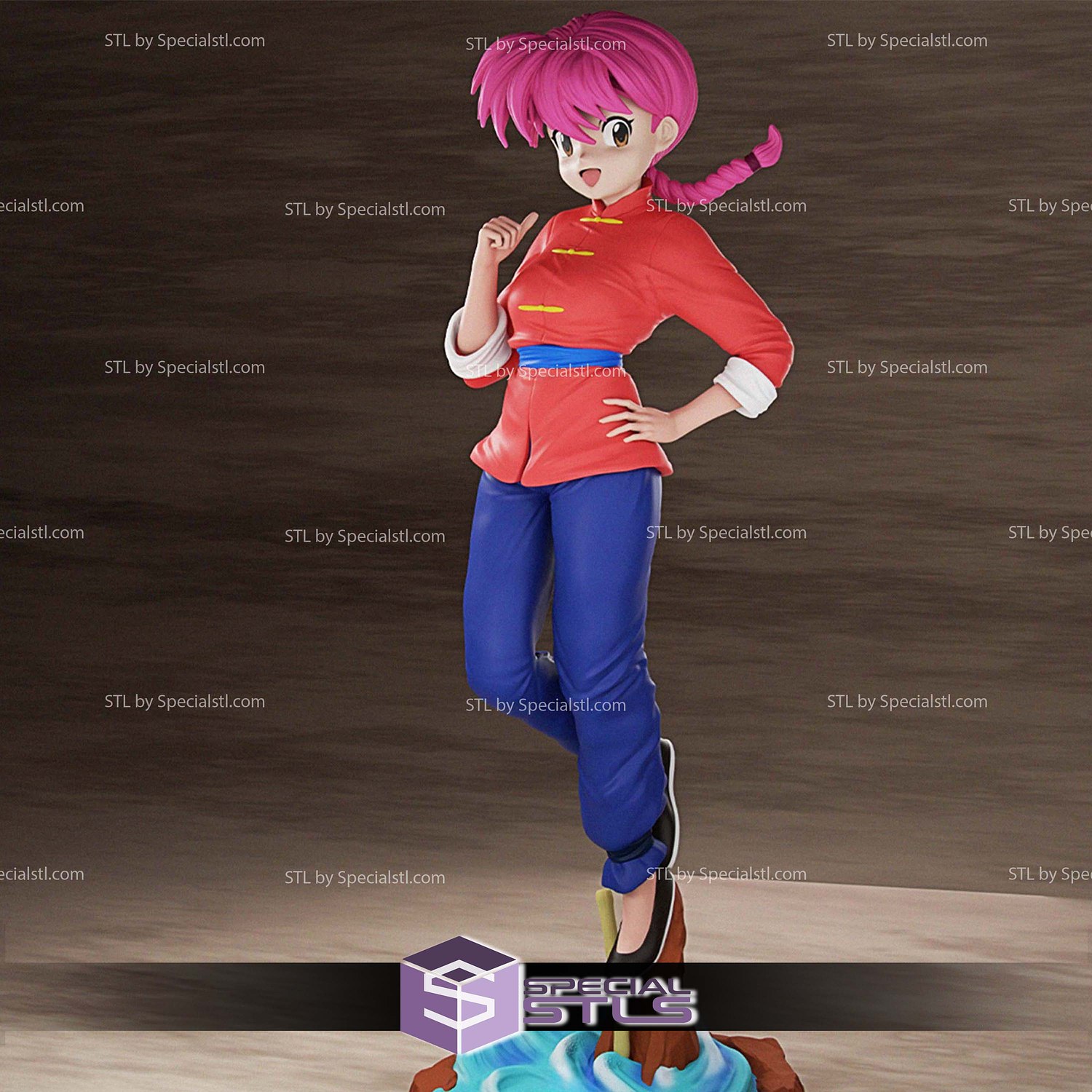 Ranma Water Base Sculptures 3D Printing STL Model — view 2