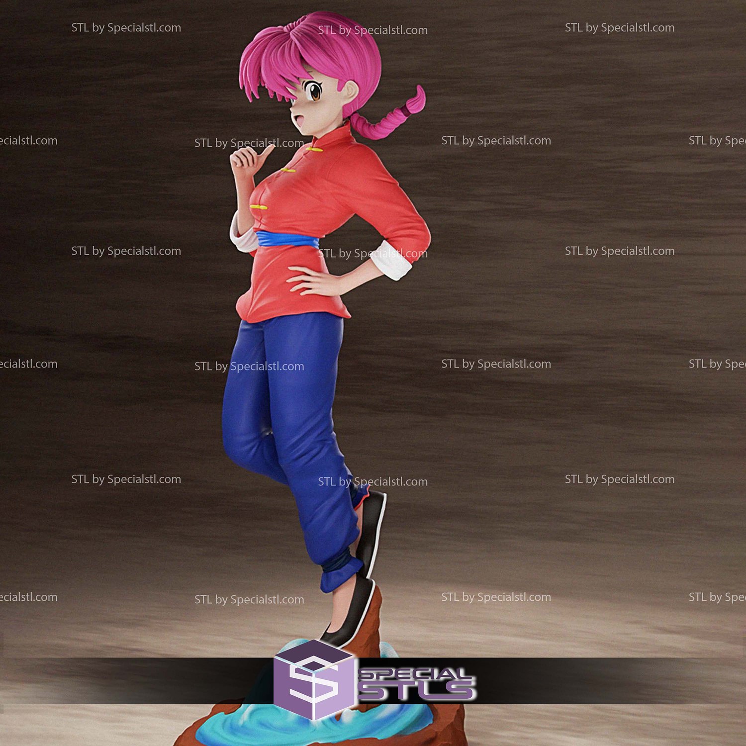 Ranma Water Base Sculptures 3D Printing STL Model — view 3